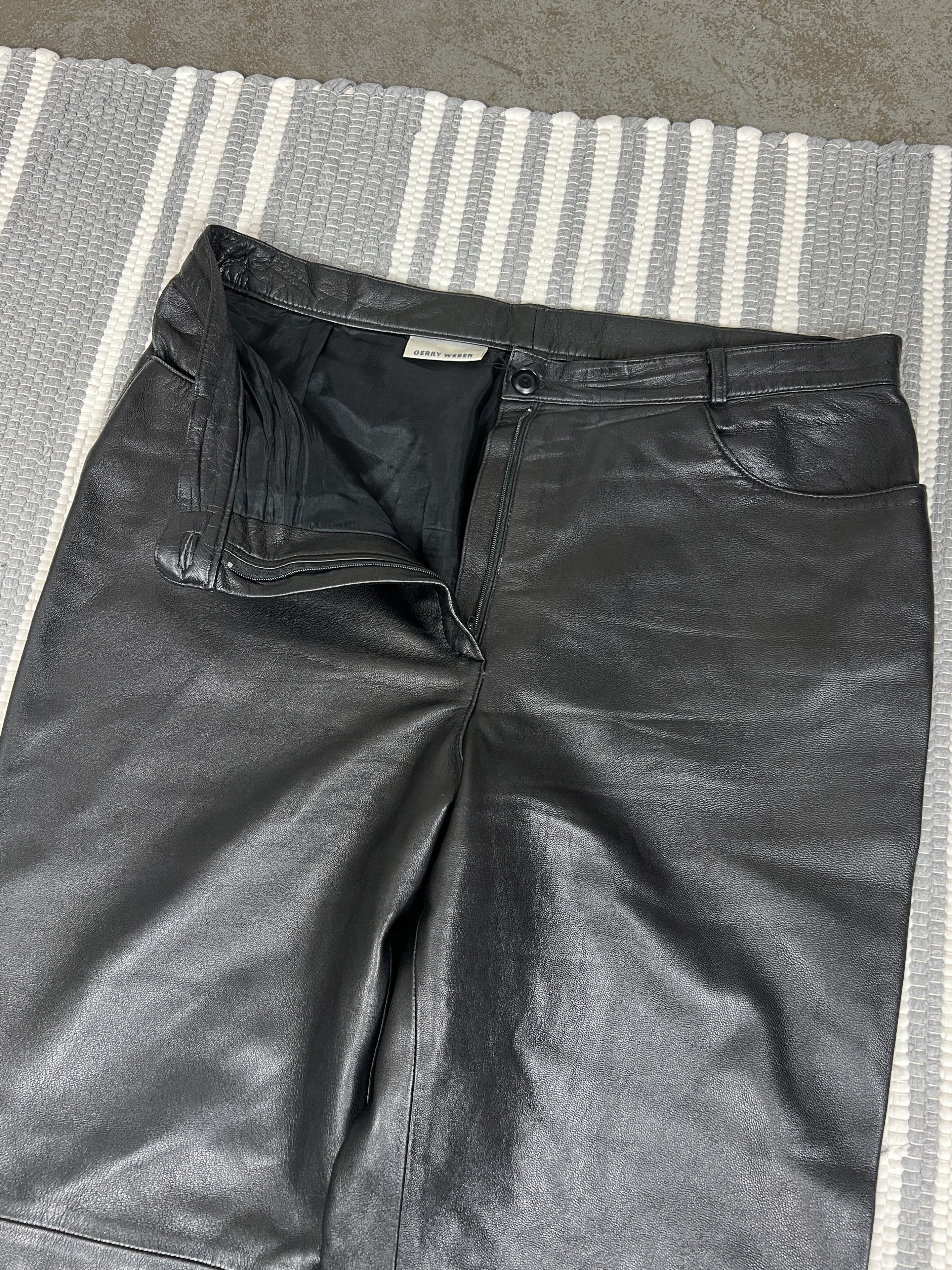 Leather Vintage Gerry Weber Leather Black Pants Size 32" / US 10 / IT 46 - 4 Thumbnail
