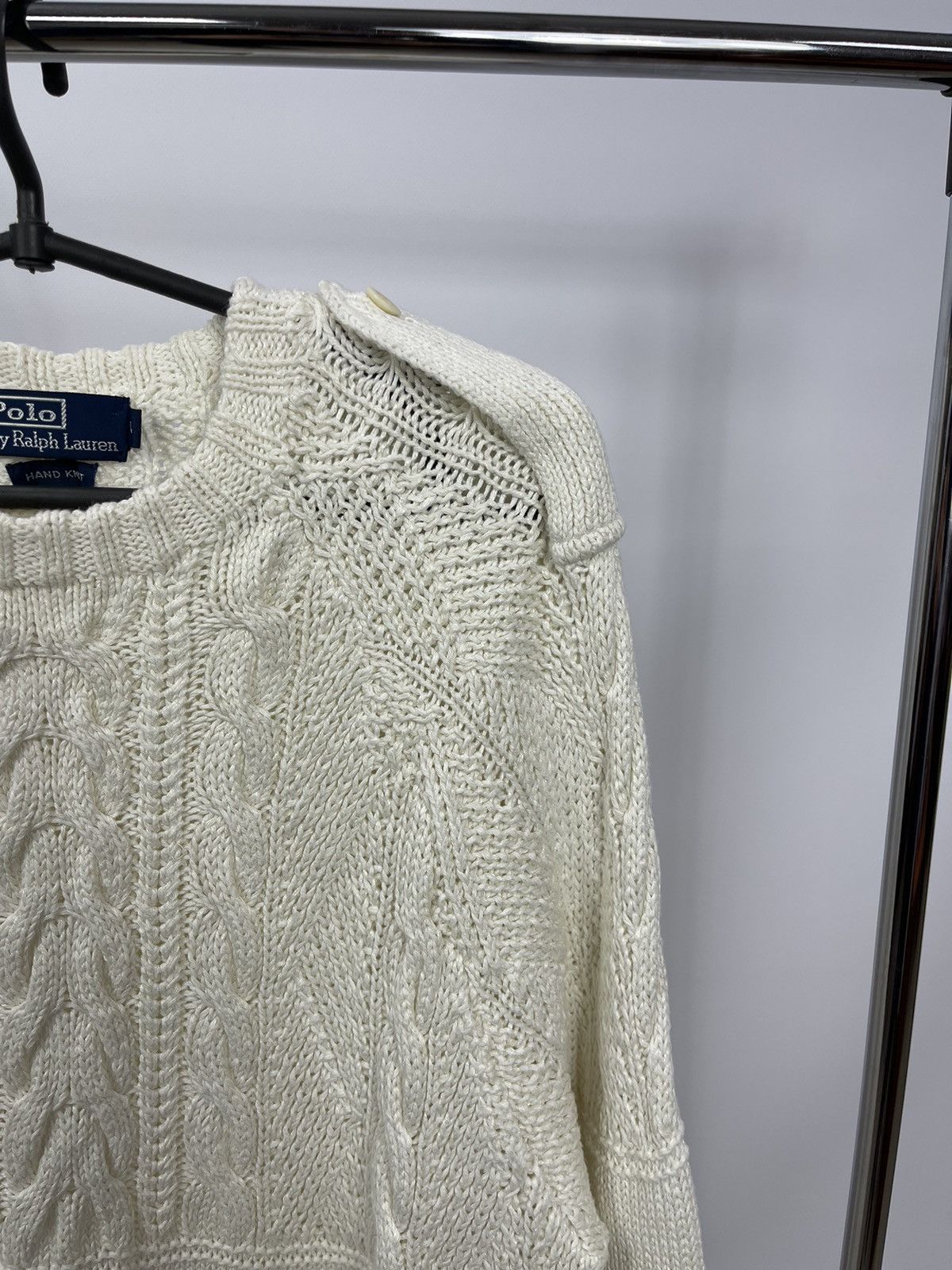 Polo Ralph Lauren Polo Ralph Laurent Sweater Hand Knit Size L Vintage90s Beige Size US L / EU 52-54 / 3 - 2 Thumbnail
