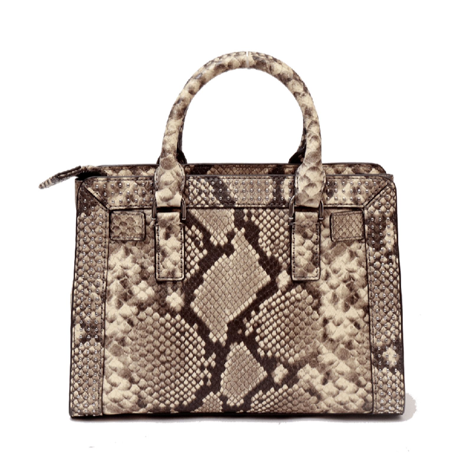 Michael Kors MICHAEL KORS DILLON LEATHER TOP ZIP SNAKESKIN SATCHEL BAG Size ONE SIZE - 2 Thumbnail