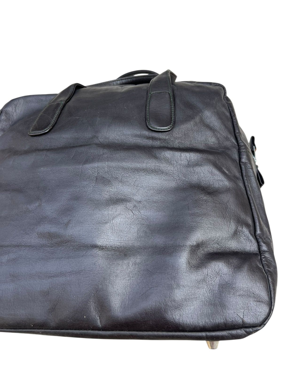 Leather RARE!! Vintage 40s HONOUR Japan Patina Black Leather Bag Size ONE SIZE - 9 Thumbnail