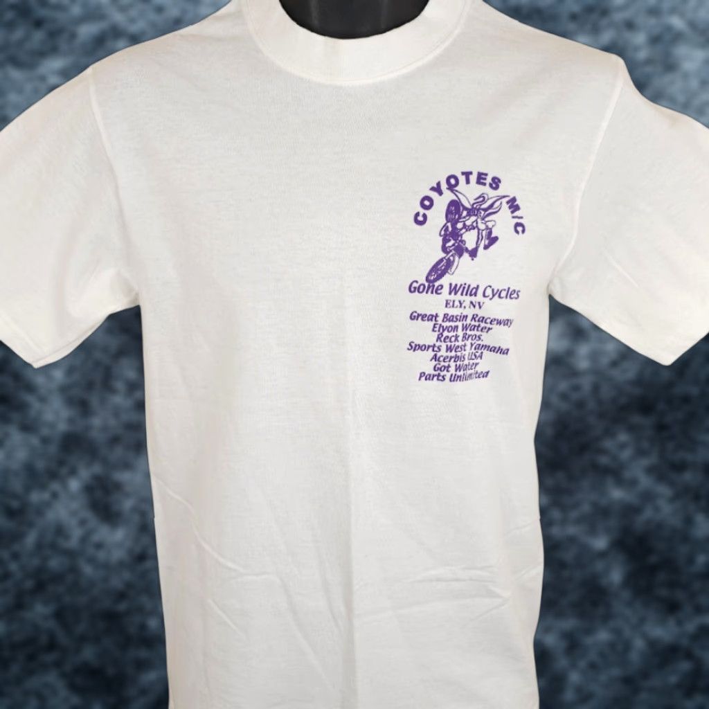 Anvil VINTAGE Anvil Motocross T Shirt Mens Small White Double-Sided Racing Size US S / EU 44-46 / 1 - 1 Thumbnail