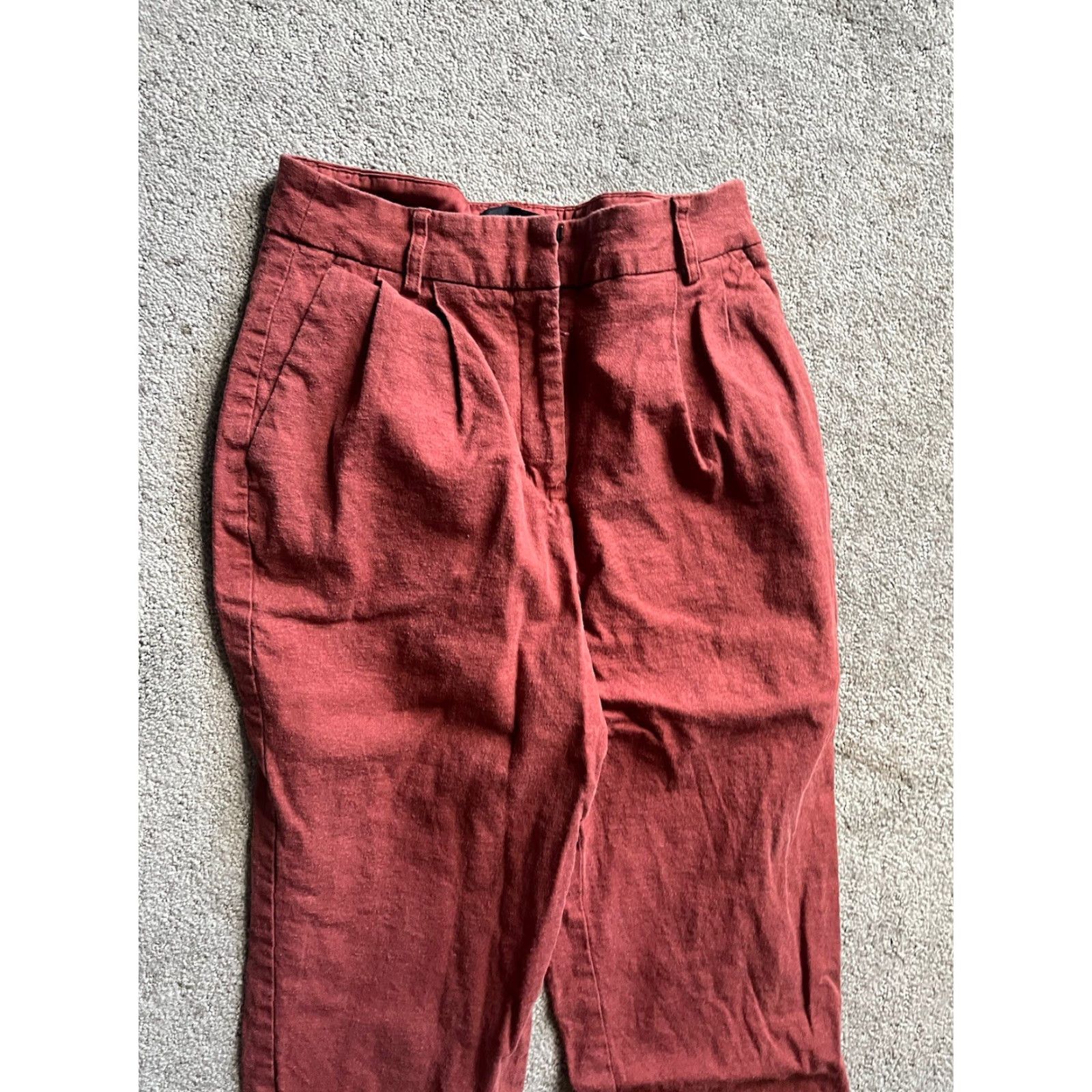 Express VINTAGE Express Women's Skinny Pants Size 2 Ankle Rust Red Casual Woven Nylon Spandex Size 26" / US 2 / IT 38 - 2 Thumbnail