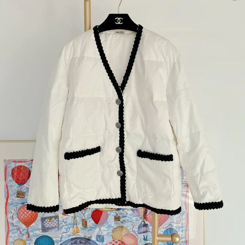 Miu Miu Miu Miu Spring Autumn White Nylon Jacket 0089 Size M / US 6-8 / IT 42-44 - 1 Thumbnail