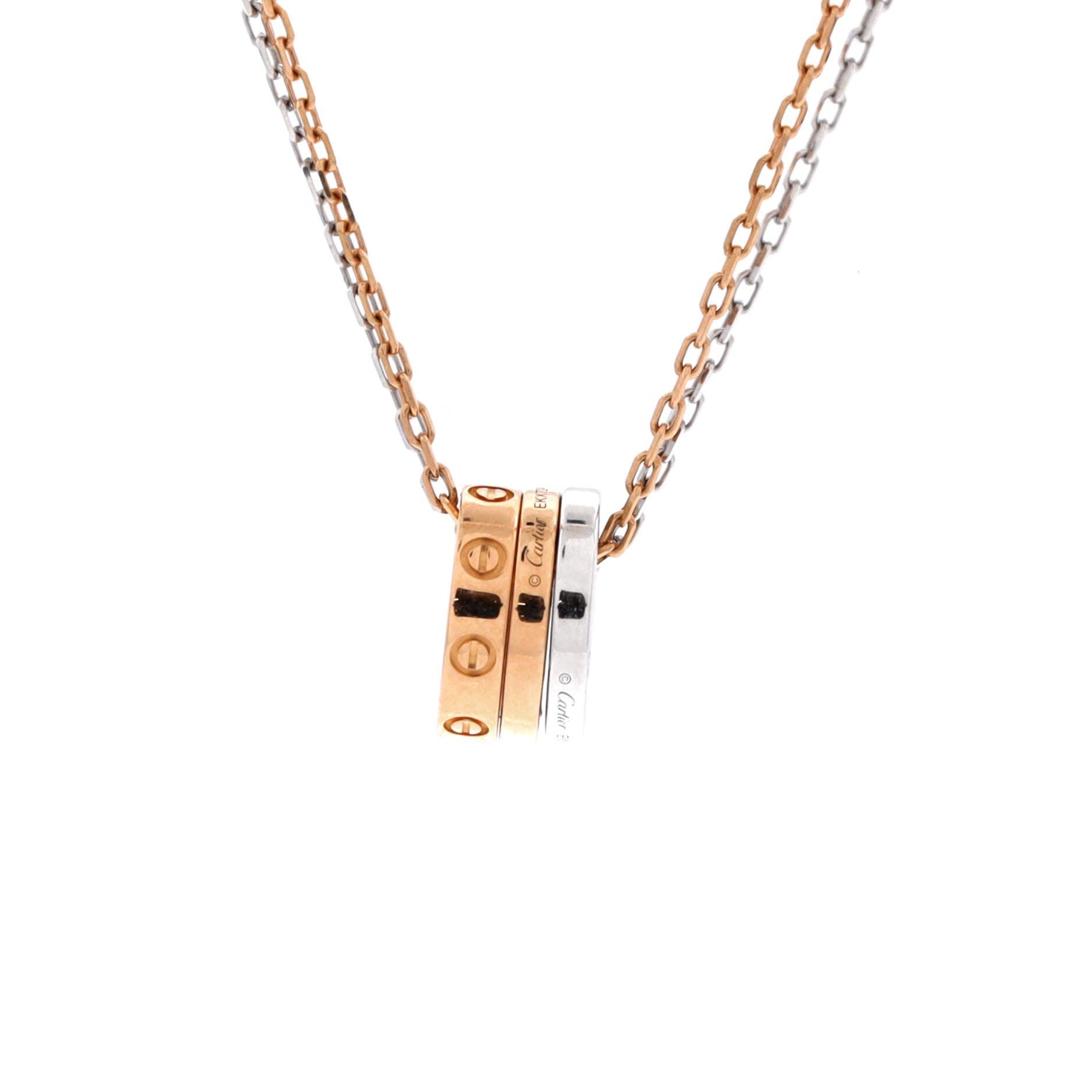 Cartier Love 3 Ring Pendant Necklace Size ONE SIZE - 1 Thumbnail