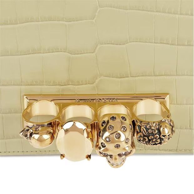 Alexander McQueen o1g2r1mq0824 Size: OS / Crocodile Effect Jewelled in Sage Size ONE SIZE - 3 Thumbnail