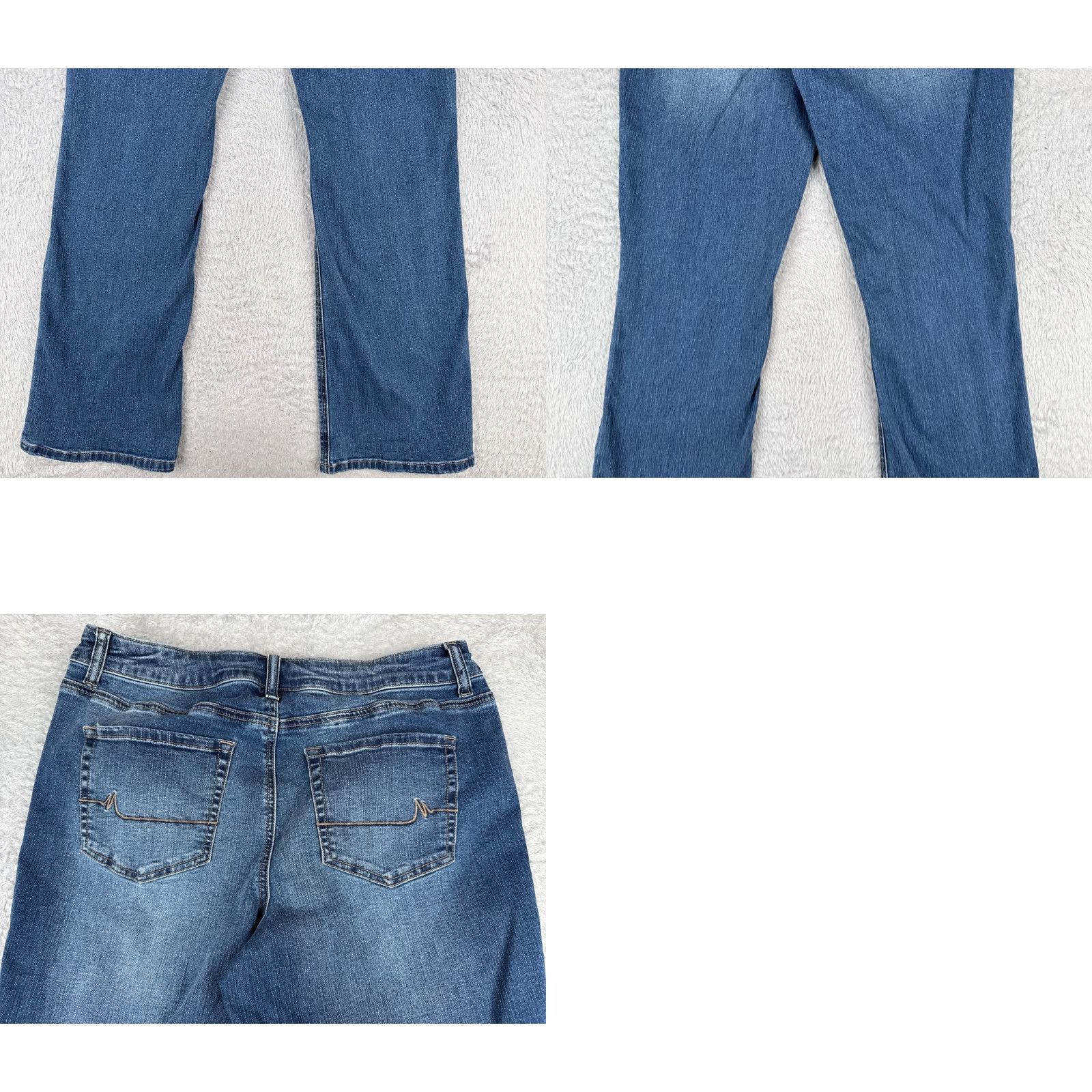 Vintage Maurices Jeans Women 12 Blue Denim Bootcut Low Rise 32x33 Cotton Western 5-Pocket Zipper Distressed Medium Wash Womens Jeans 32 in Inseam 33 in N/A Size 34" / US 12 / IT 48 - 10 Thumbnail