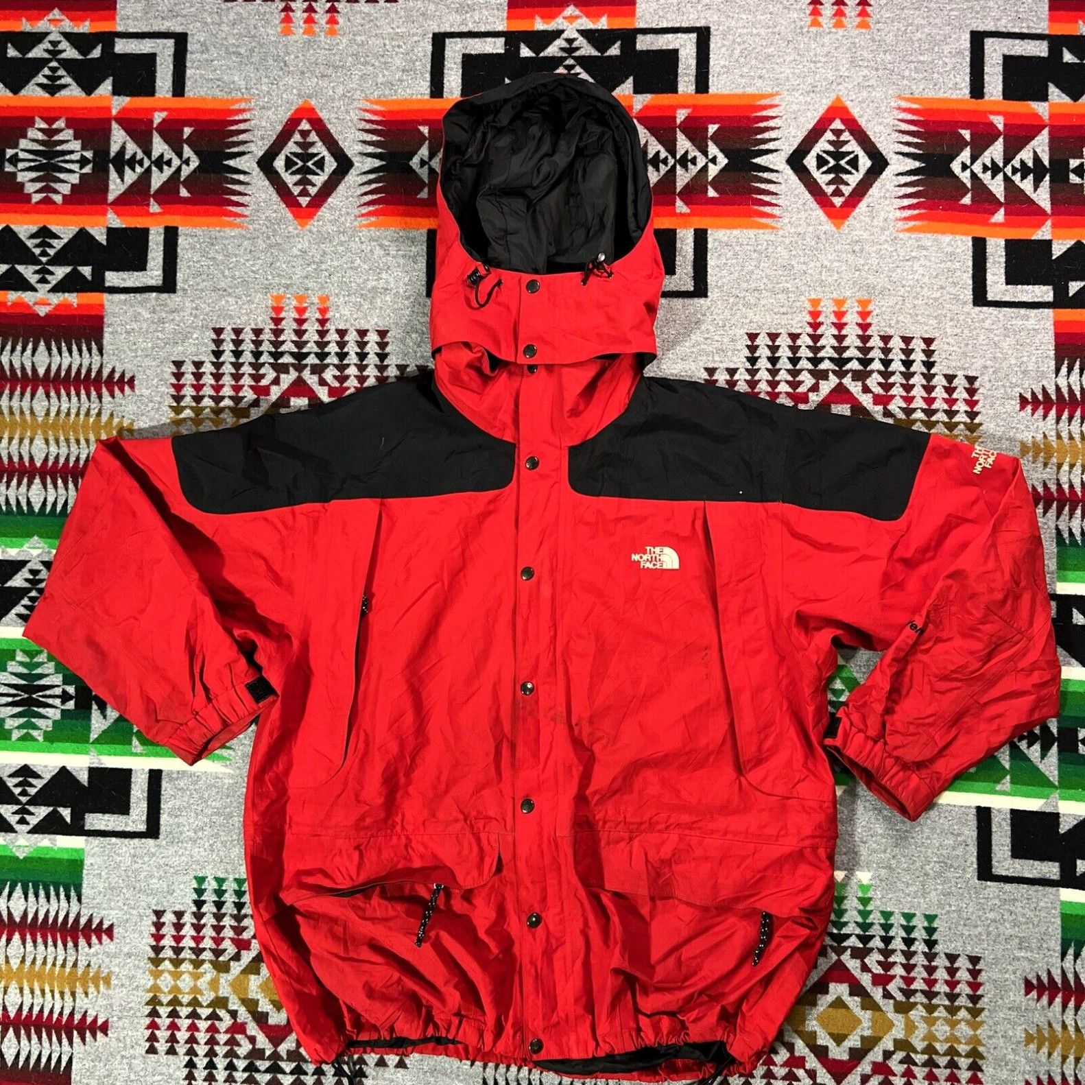 image of The North Face Parka Winter Jacket Men’S Size XL Hooded Hyvent Snap Red C7 in White, Men's