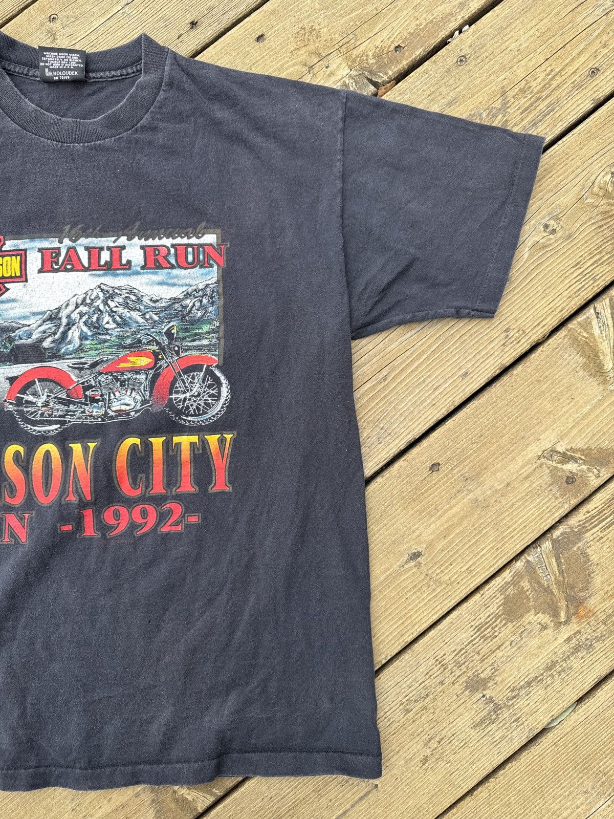 Harley Davidson Vintage 1992 Harley Davidson Carson City Fall Run T Shirt XL Size US XL / EU 56 / 4 - 4 Thumbnail