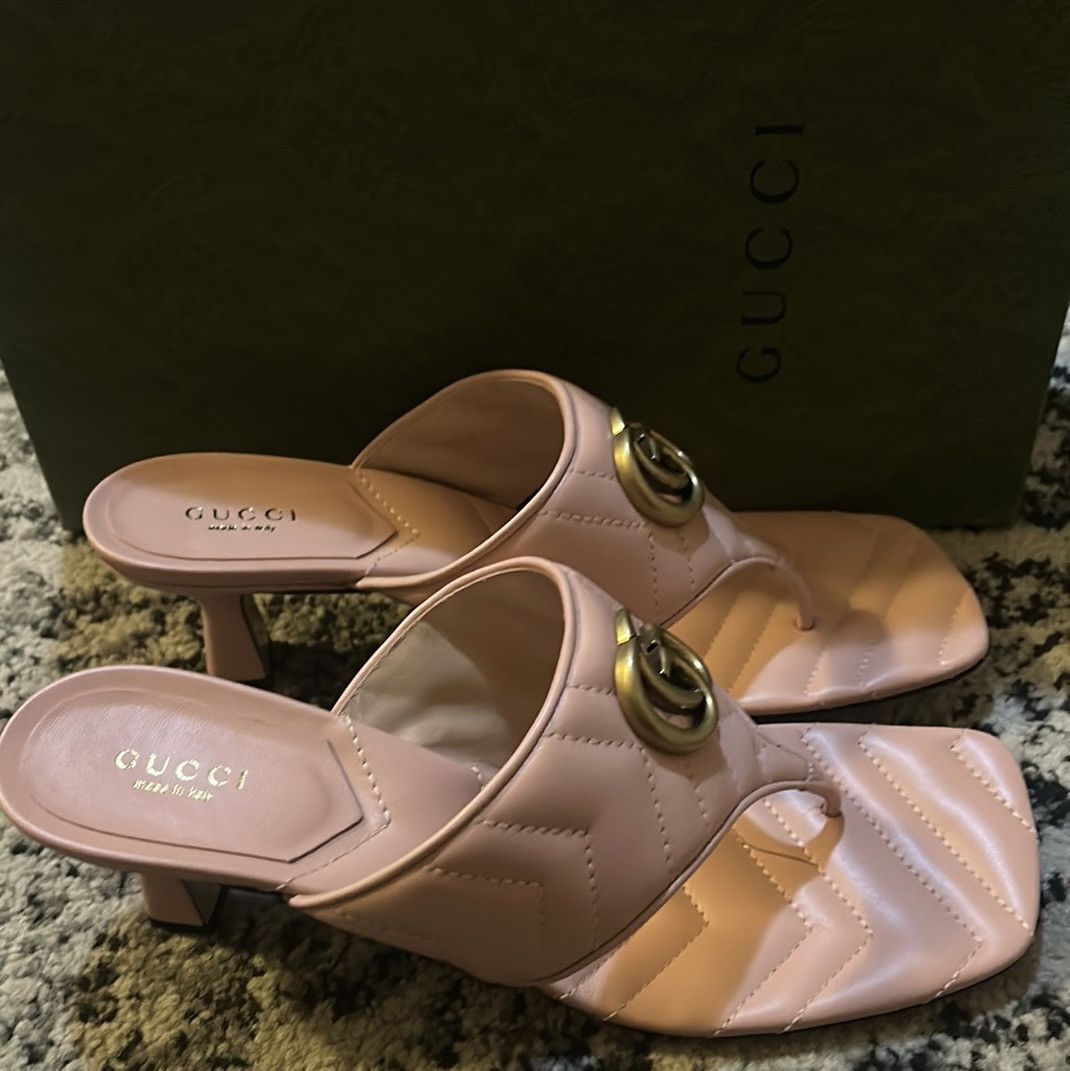 Gucci Gucci Double G Thong Sandal Mules Perfect Pink size 39.5 Size US 9.5 / IT 39.5 - 3 Thumbnail