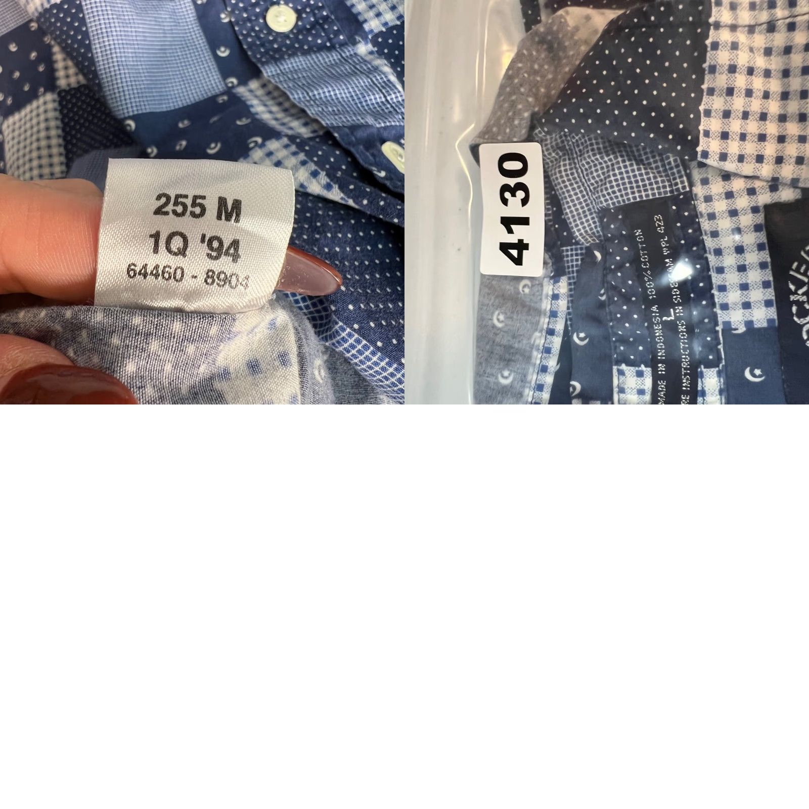 Dockers DOCKERS Mens Large Blue Patchwork Short Sleeve Button-Down Shirt 100% Cotton Size US L / EU 52-54 / 3 - 8 Thumbnail