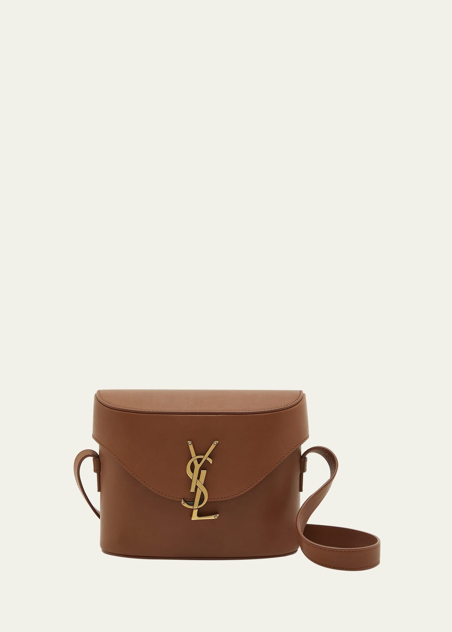 Saint Laurent Paris O1B1Hav110425 Size: Os / June Box Leather Crossbody Bag in Brown, Men's