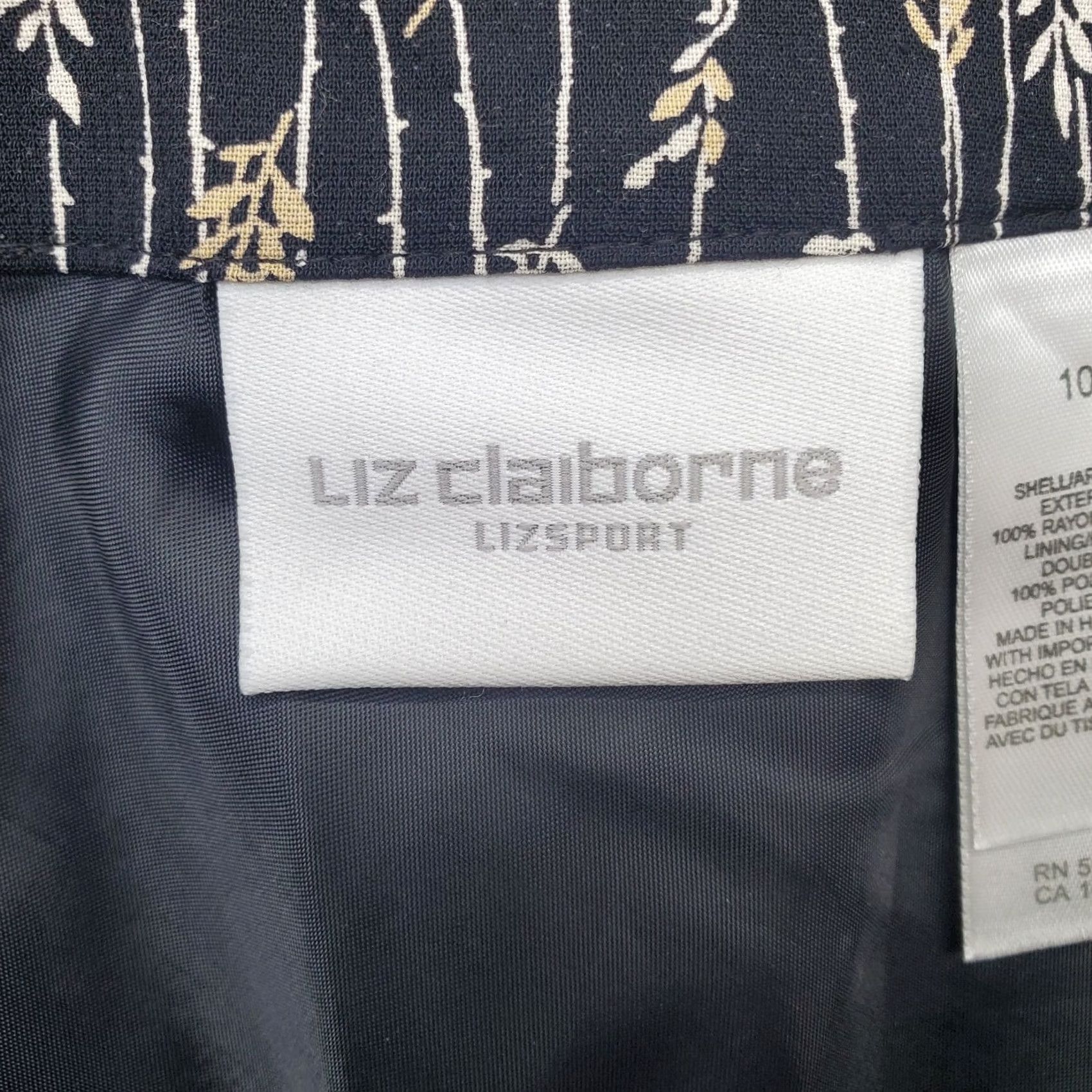 Liz Claiborne Liz Claiborne Skirt Women 10 Multicolor Leaf Print Lined Side Zip Knee Length Pencil Straight & Style Womens 10 Size 32" / US 10 / IT 46 - 6 Thumbnail