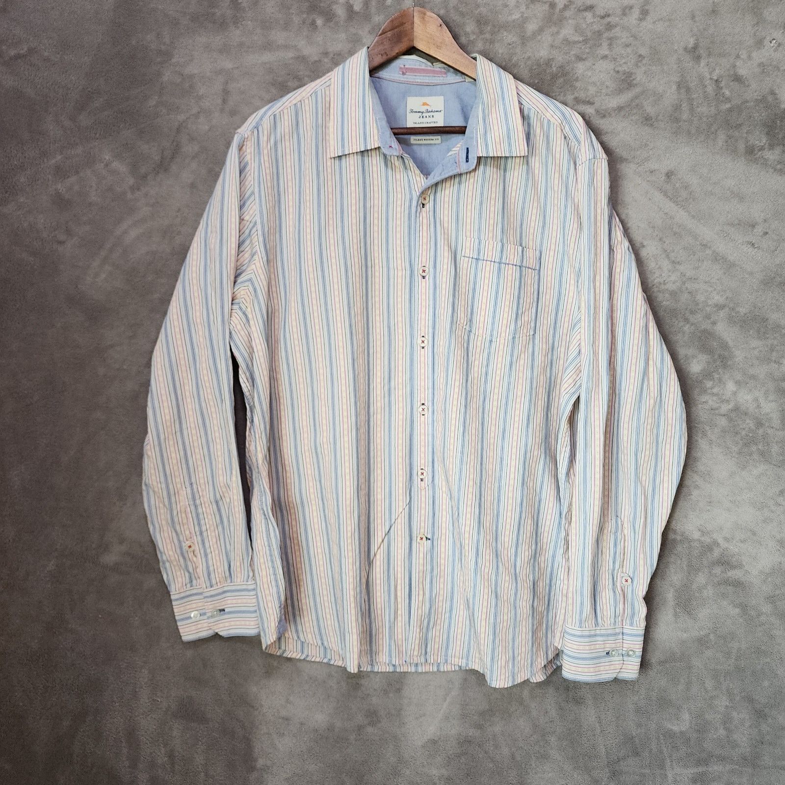 Tommy Bahama Tommy Bahama XL Men's Multicolor Striped Shirt Size US XL / EU 56 / 4 - 7 Thumbnail