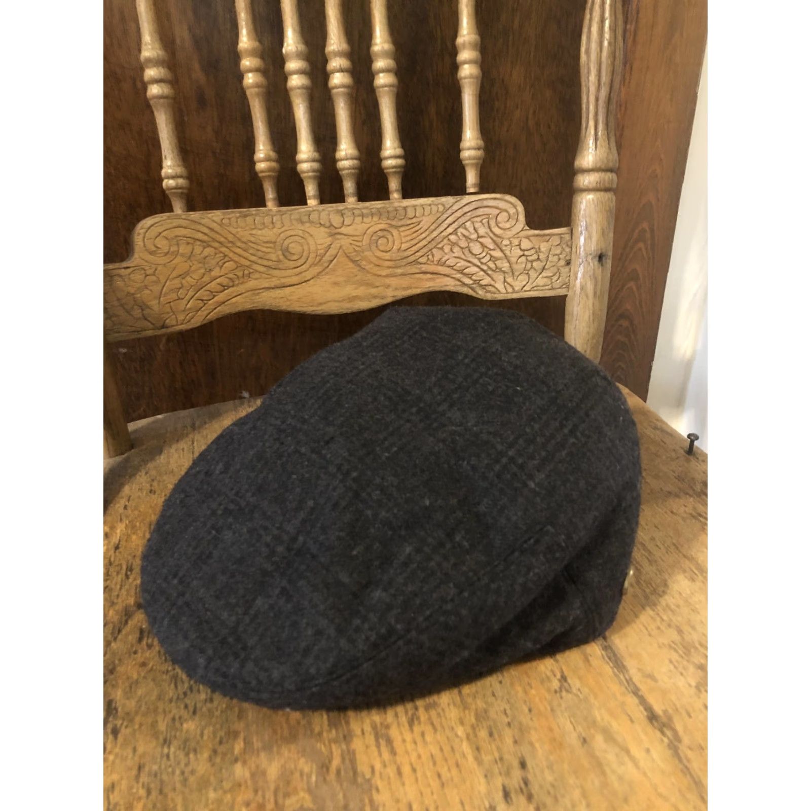 Vintage Epoch Hats Company Hat Cap Strap Back Mens XL Black Plaid Tweed Flat Ivy Lined Size ONE SIZE - 3 Thumbnail