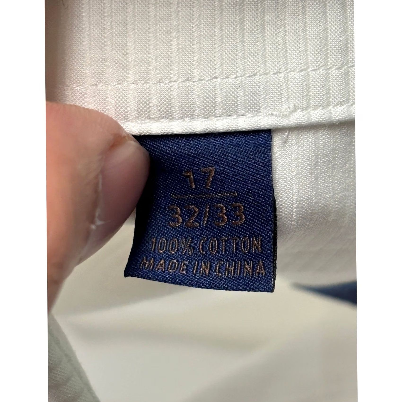 David Donahue David Donahue Mens White Ribbed Cotton Dress Shirt French Cuff 17 32/33 Dress Shirt Mens White Ribbed Cotton French Cuff 17 32/33 Size 46R - 5 Thumbnail