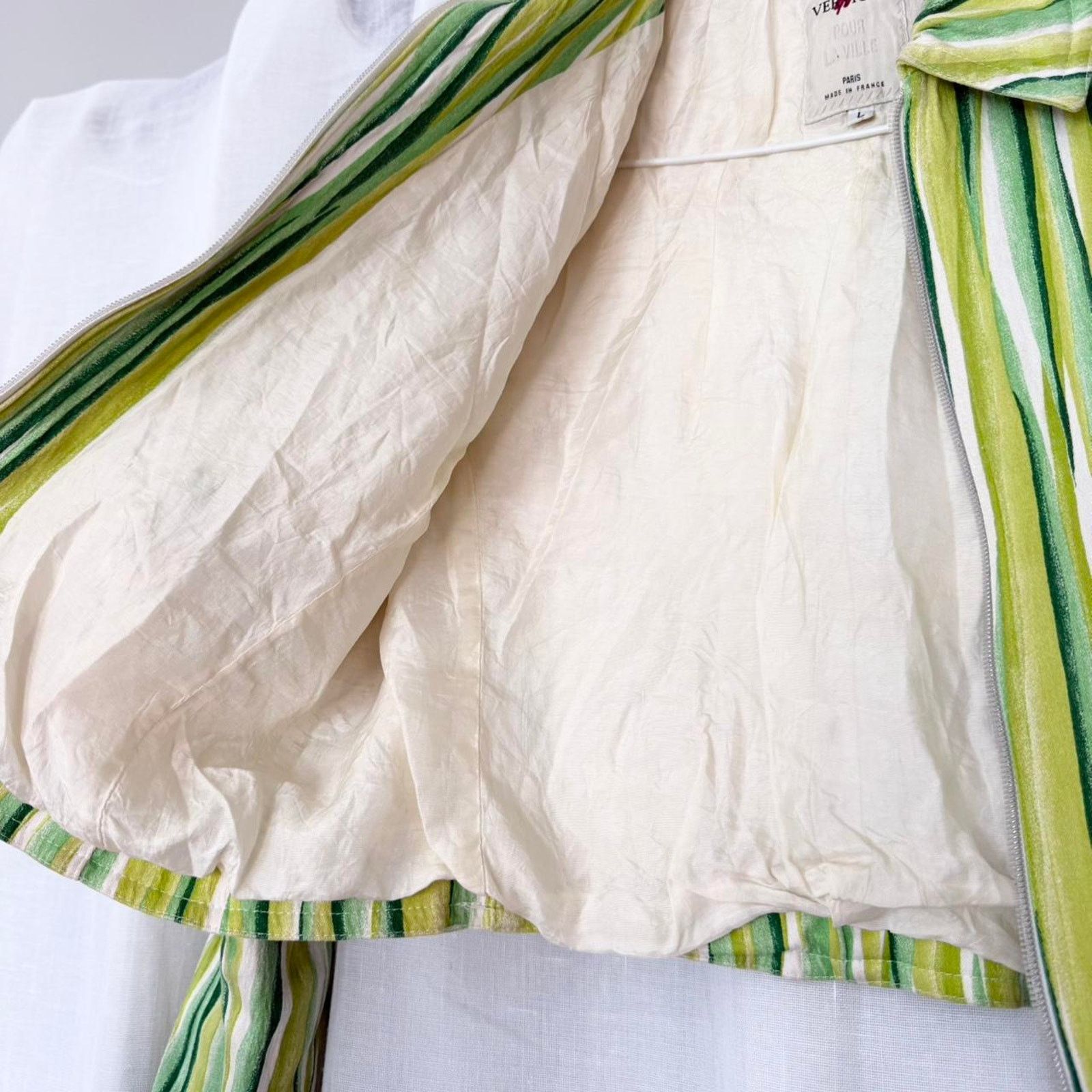 Vintage y2k vertigo green striped cropped zip jacket Size M / US 6-8 / IT 42-44 - 4 Thumbnail