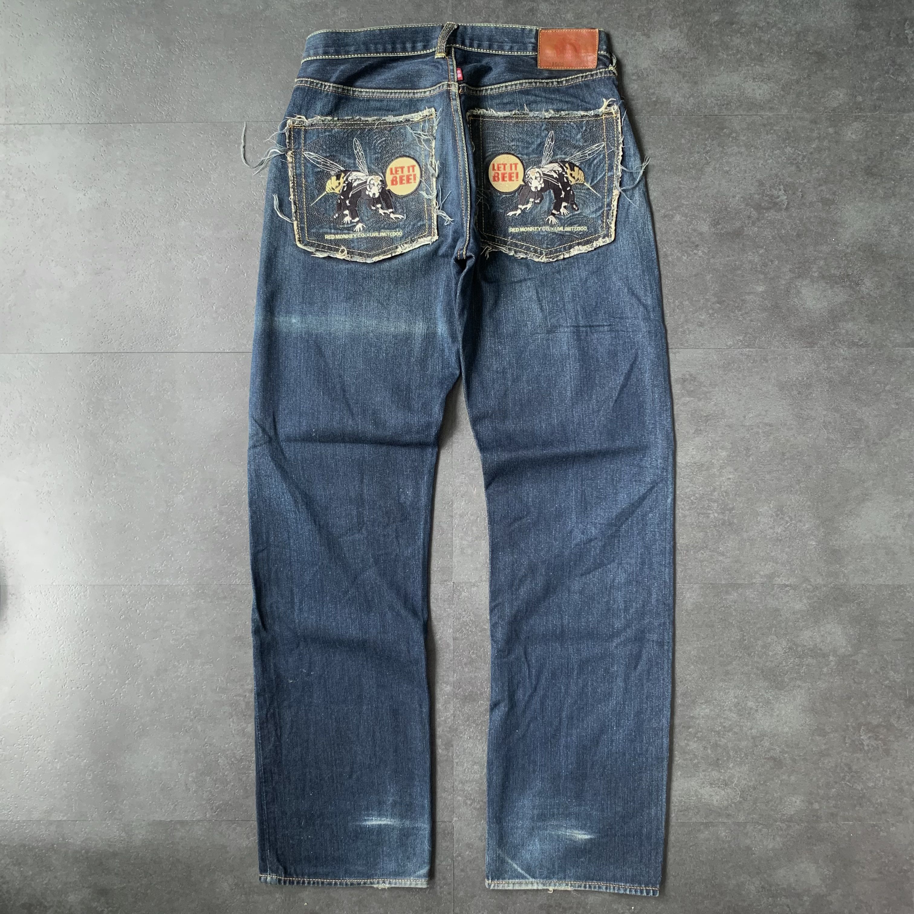 RMC Jeans Vintage Red Monkey Company Selvedge Denim Pants Let It Bee Size US 32 / EU 48 - 1 Thumbnail