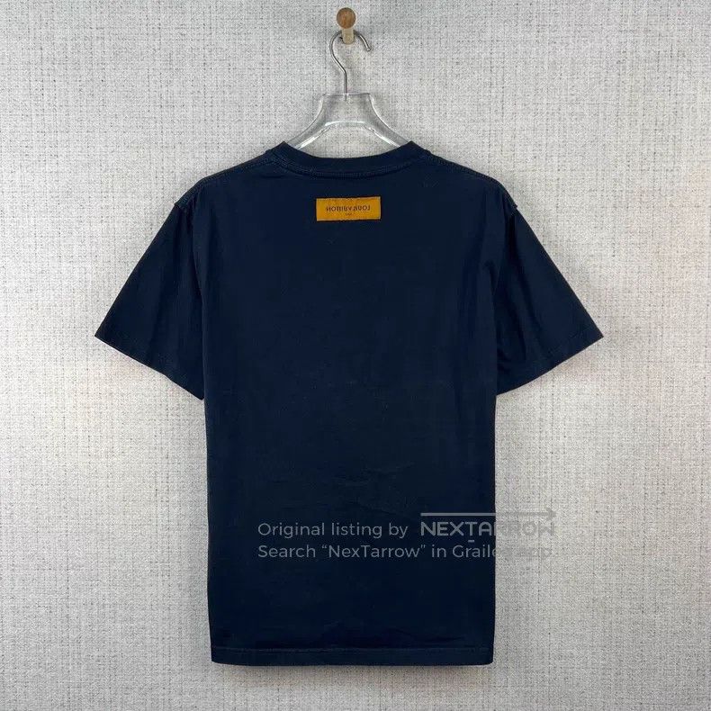 Louis Vuitton Solid Embossed Logo Crew Neck Short Sleeve
