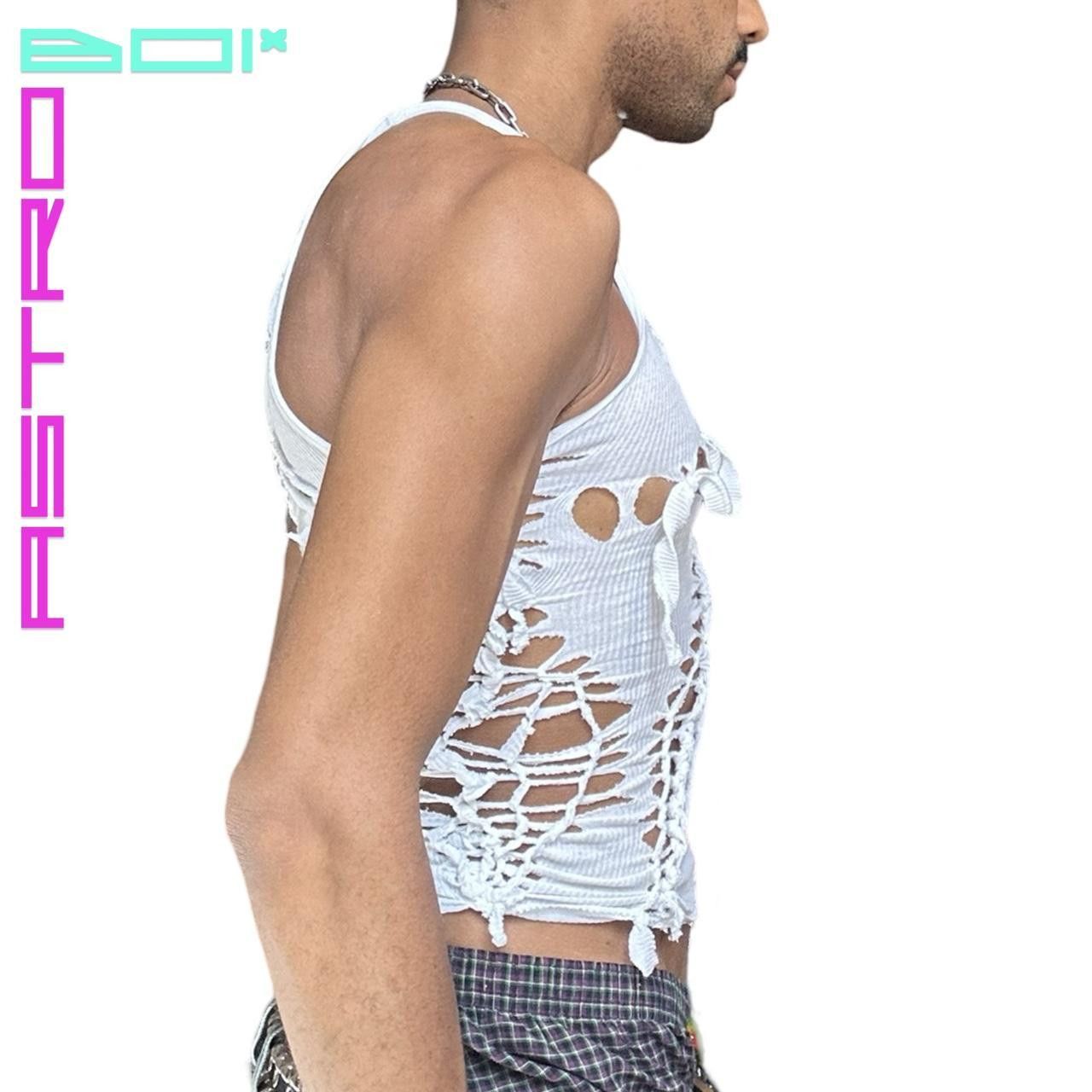 Hanes ASTROBOI* White Slim Fit Ribbed Braided Tank Top - Medium Size US M / EU 48-50 / 2 - 6 Thumbnail