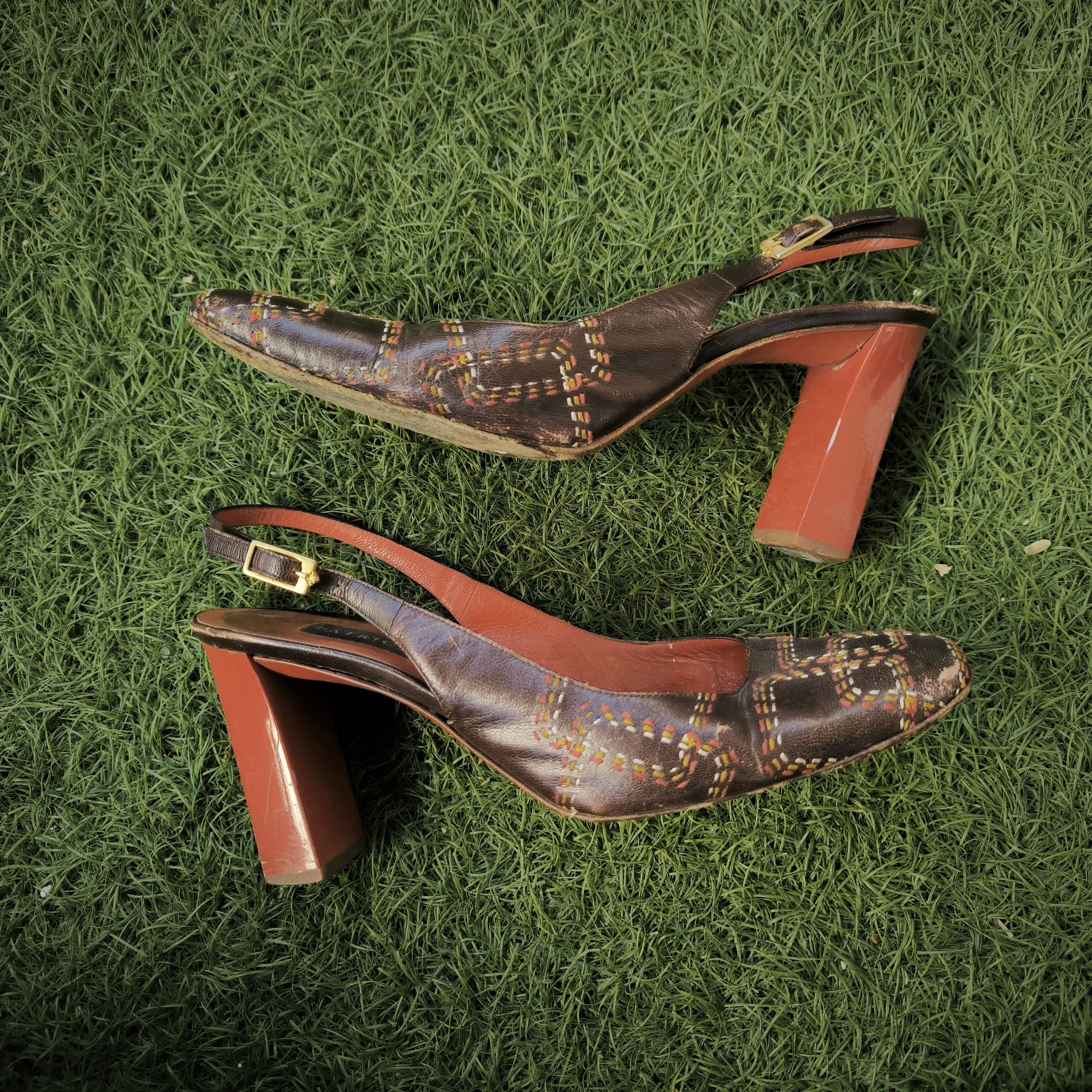 Patrick Cox Vintage Y2K Patrick Cox Brown Leather Heels Size US 7 / IT 37 - 5 Thumbnail