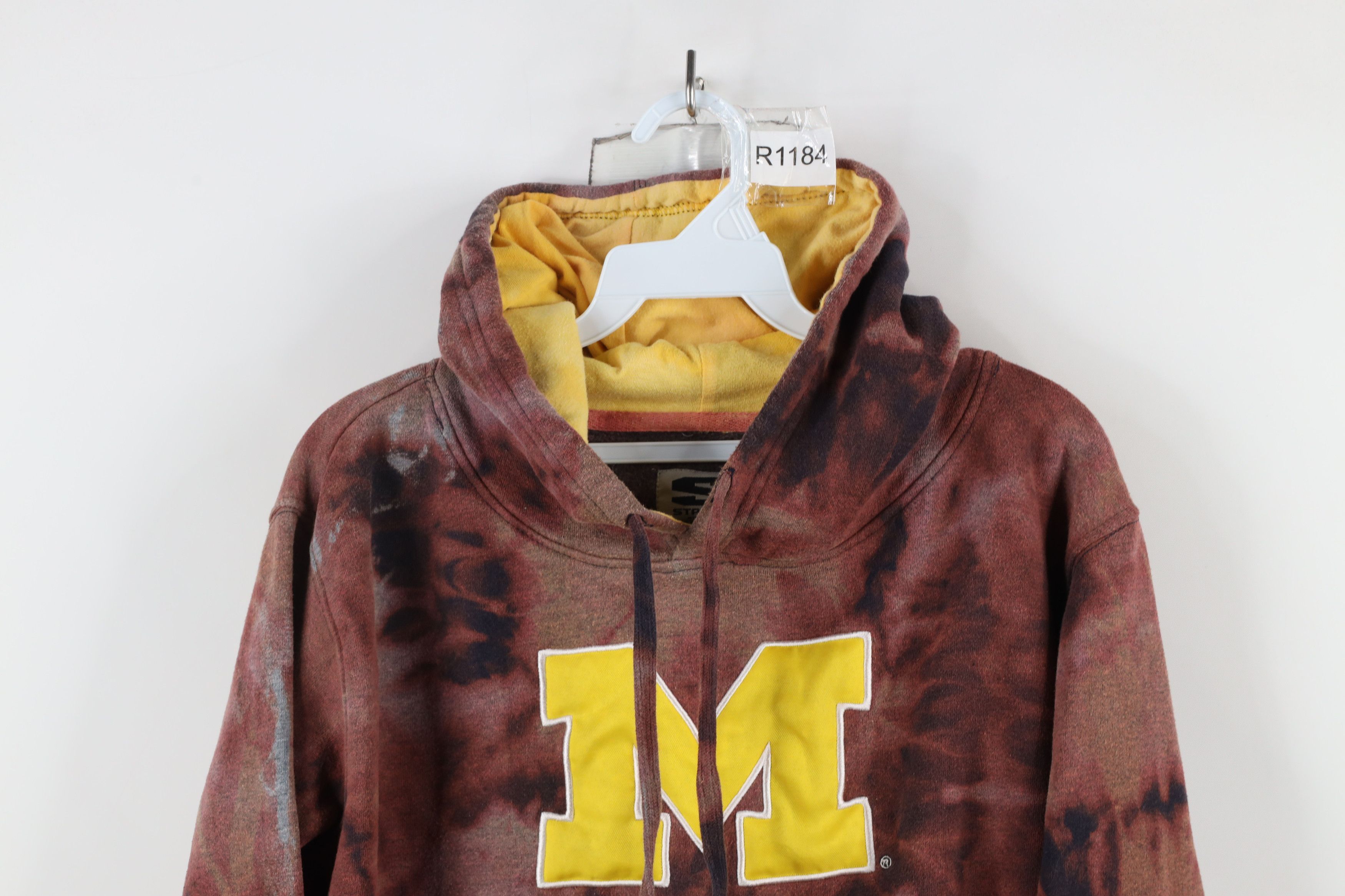 Vintage Vintage Acid Wash Block M University of Michigan Hoodie Size XL / US 12-14 / IT 48-50 - 2 Thumbnail