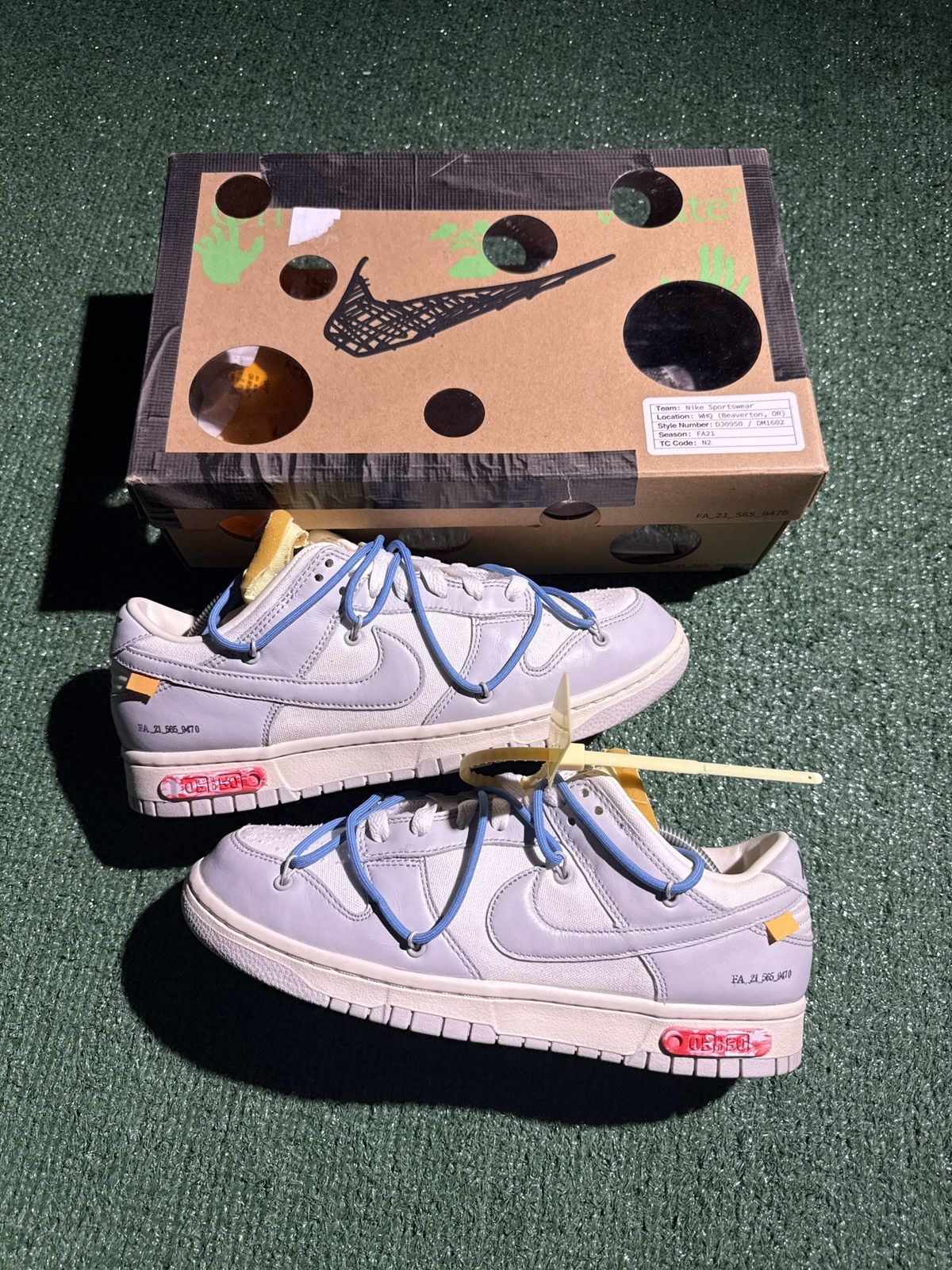 Nike × Off-White × Virgil Abloh Nike dunk low off white lot 05 size 9 Size US 9 / EU 42 - 1 Thumbnail