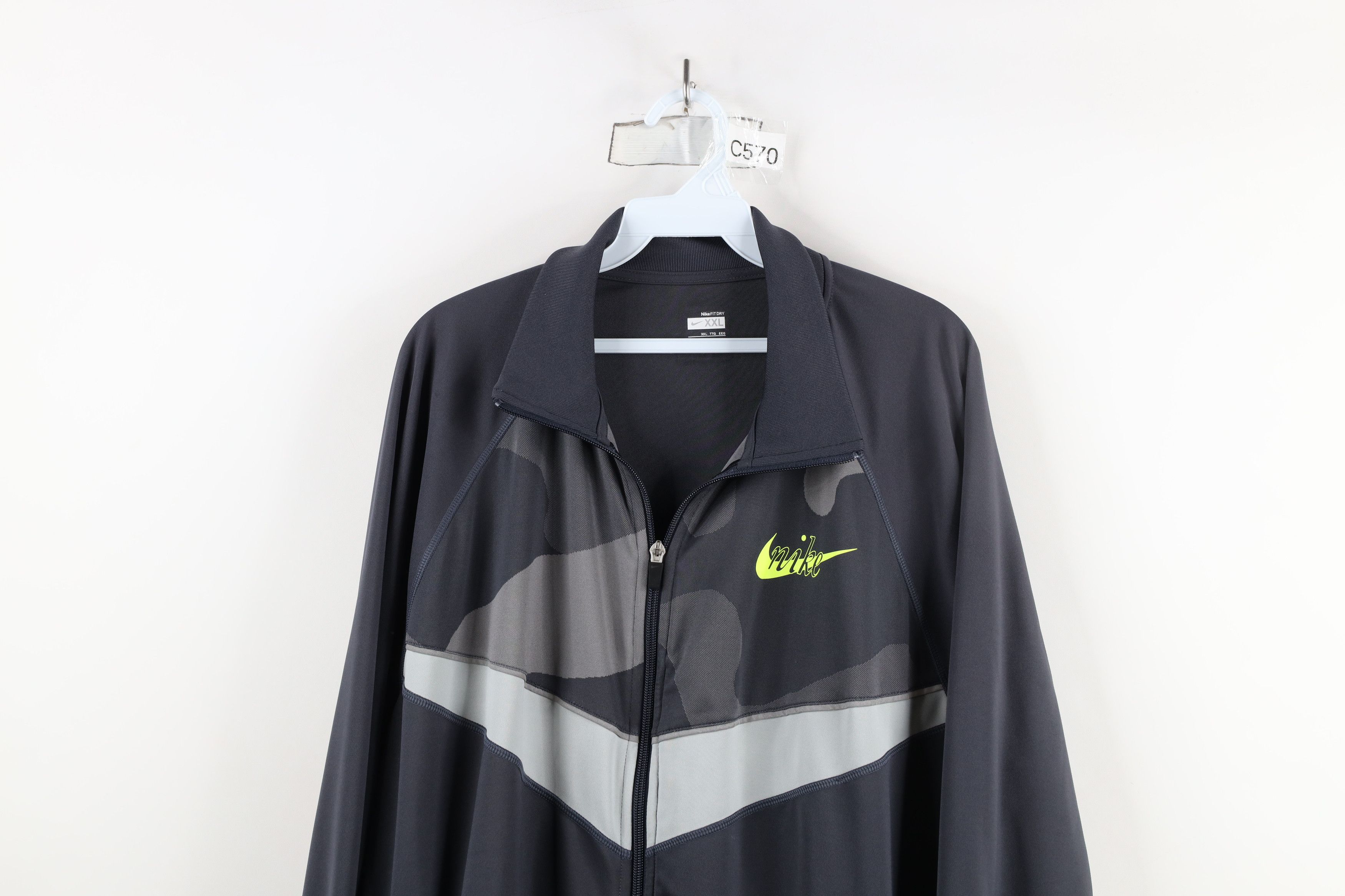 Nike × Vintage Vintage Nike Camouflage Steve Prefontaine Track Jacket Gray Size US XXL / EU 58 / 5 - 2 Thumbnail