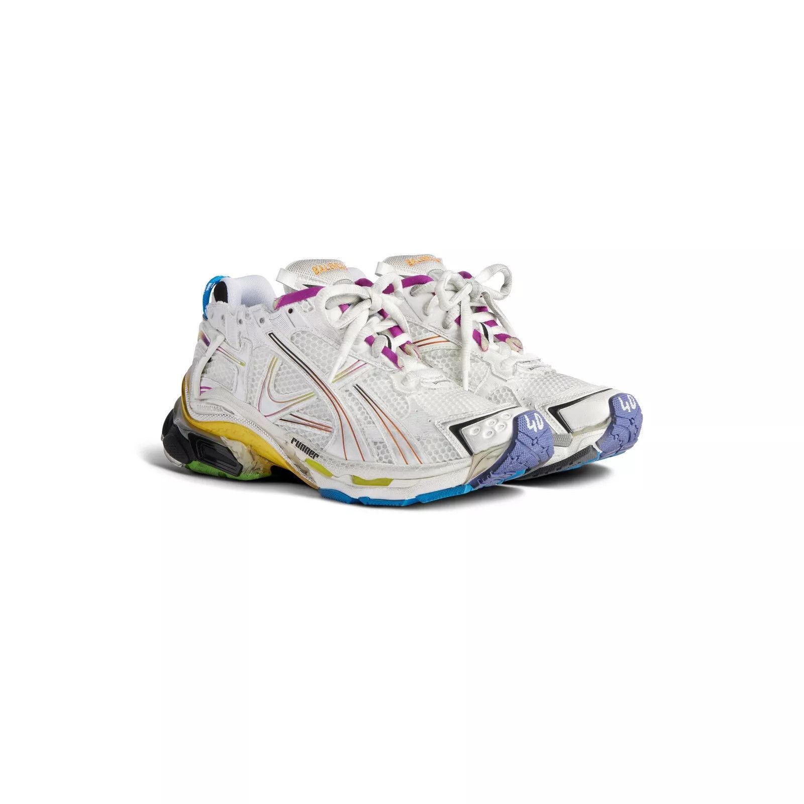 Balenciaga BALENCIAGA Runner Gradient Men's White Multi Sneakers Size US 5.5 / EU 38 - 2 Thumbnail