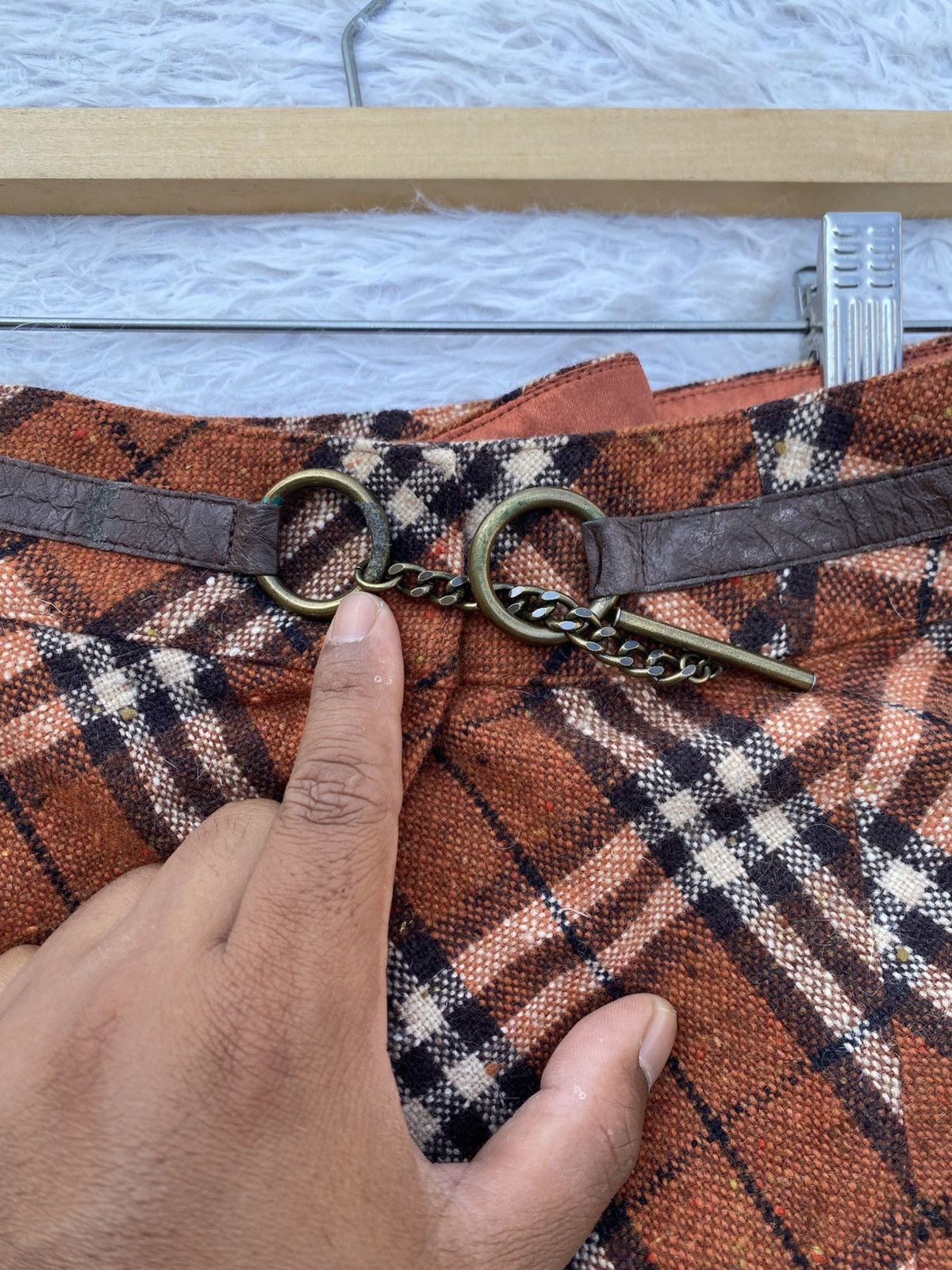 Burberry Rare Vintage 90s Burberry Checkered Wool Skirt Size 26" / US 2 / IT 38 - 12 Thumbnail