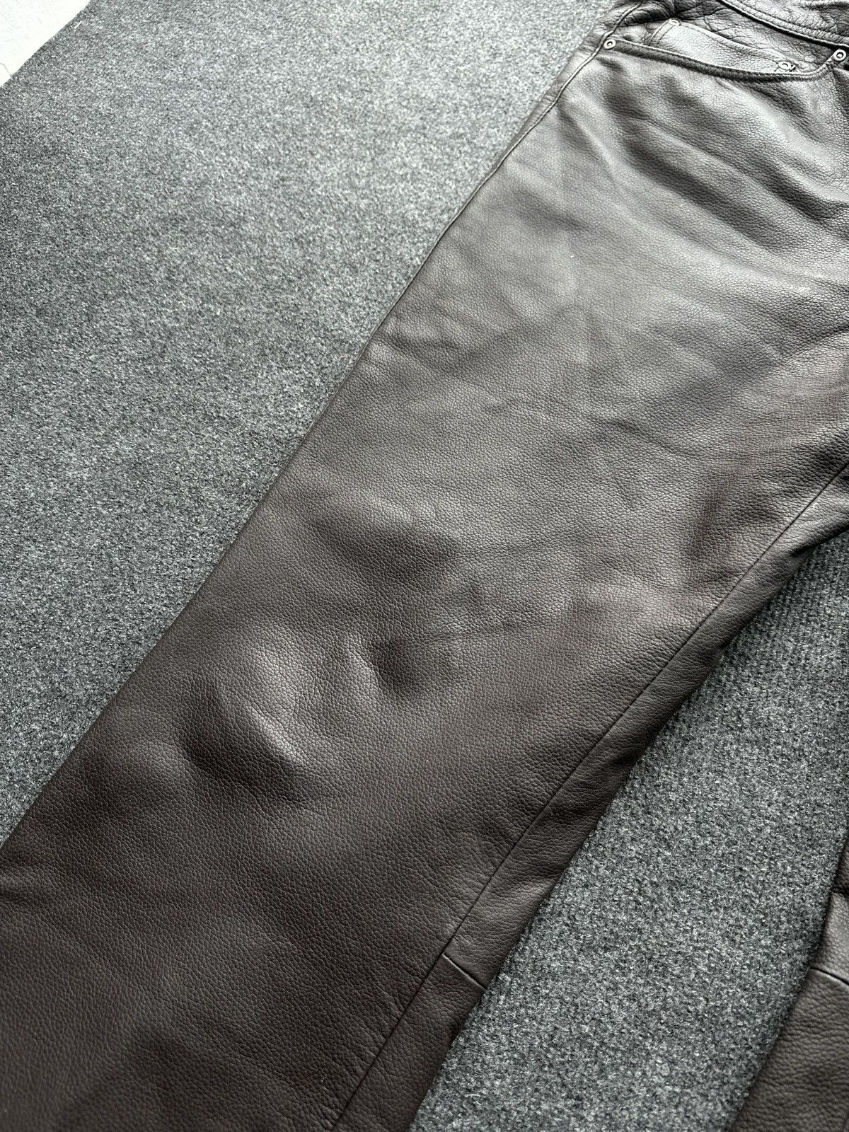 Other 🚨GRAIL MEN LEATHER PANTS Y2K WESTERN MOTORCYCLE Size US 41 - 5 Thumbnail