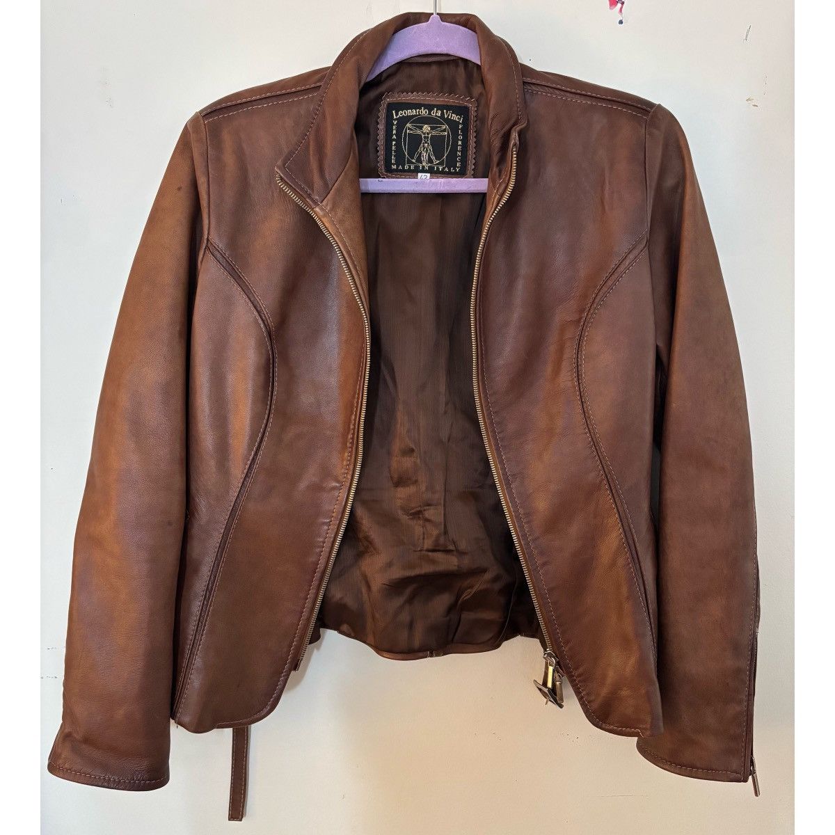 Other Leonardo Da Vinci Brown Leather Jacket Size M / US 6-8 / IT 42-44 - 1 Thumbnail