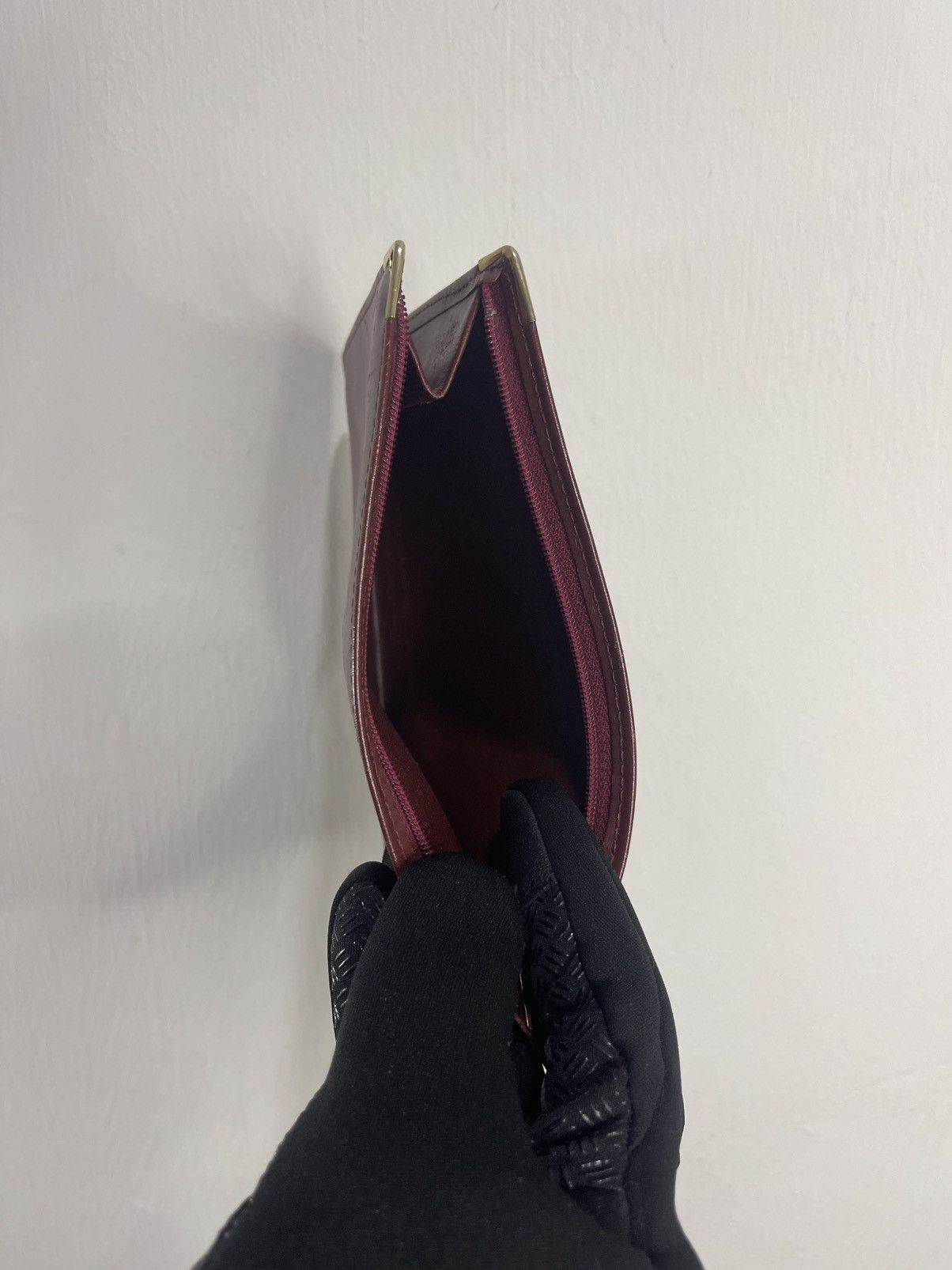 Cartier Vintage Luxury Cartier Pouch Wallet Burgundy Zip Around Size ONE SIZE - 4 Thumbnail