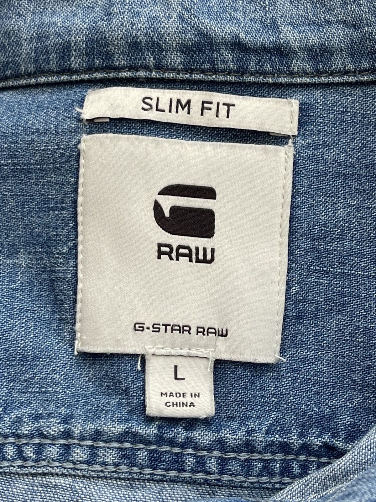 G-Star Raw 3301 Slim Fit Color Restored Denim Long Sleeve Shirt Size US L / EU 52-54 / 3 - 18 Thumbnail