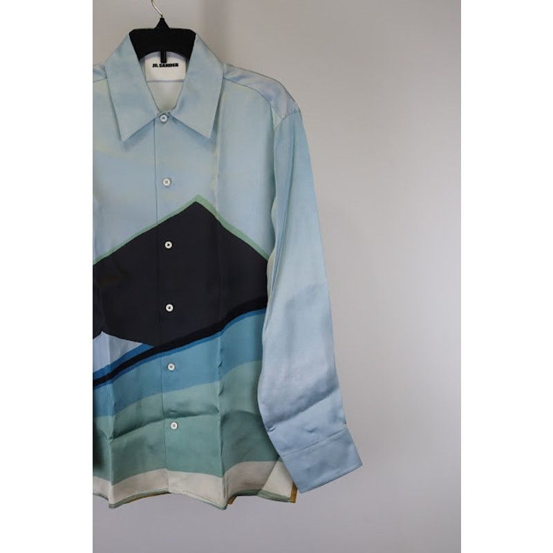 Jil Sander o1rshd1 Gas Station Print on Fluid Viscose Shirt Multicolor Size US S / EU 44-46 / 1 - 4 Thumbnail