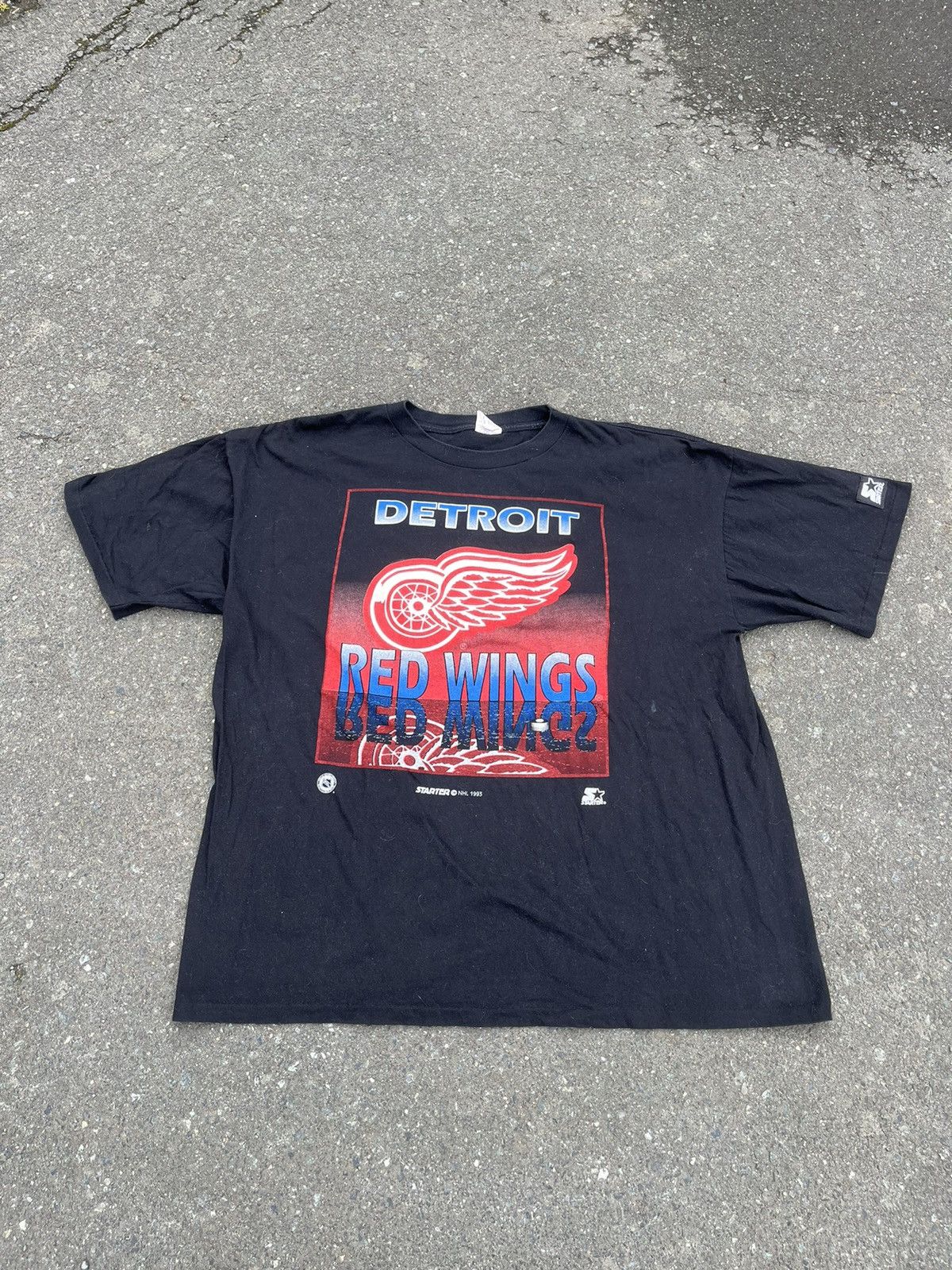 Starter × Vintage Vintage 1993 Detroit Red Wings Starter T-Shirt Size US XL / EU 56 / 4 - 1 Thumbnail