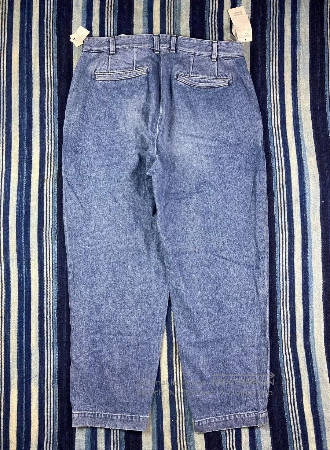 Beams Japan washed blue tapered denim pants for men. Size US 44 / EU 60 - 3 Thumbnail