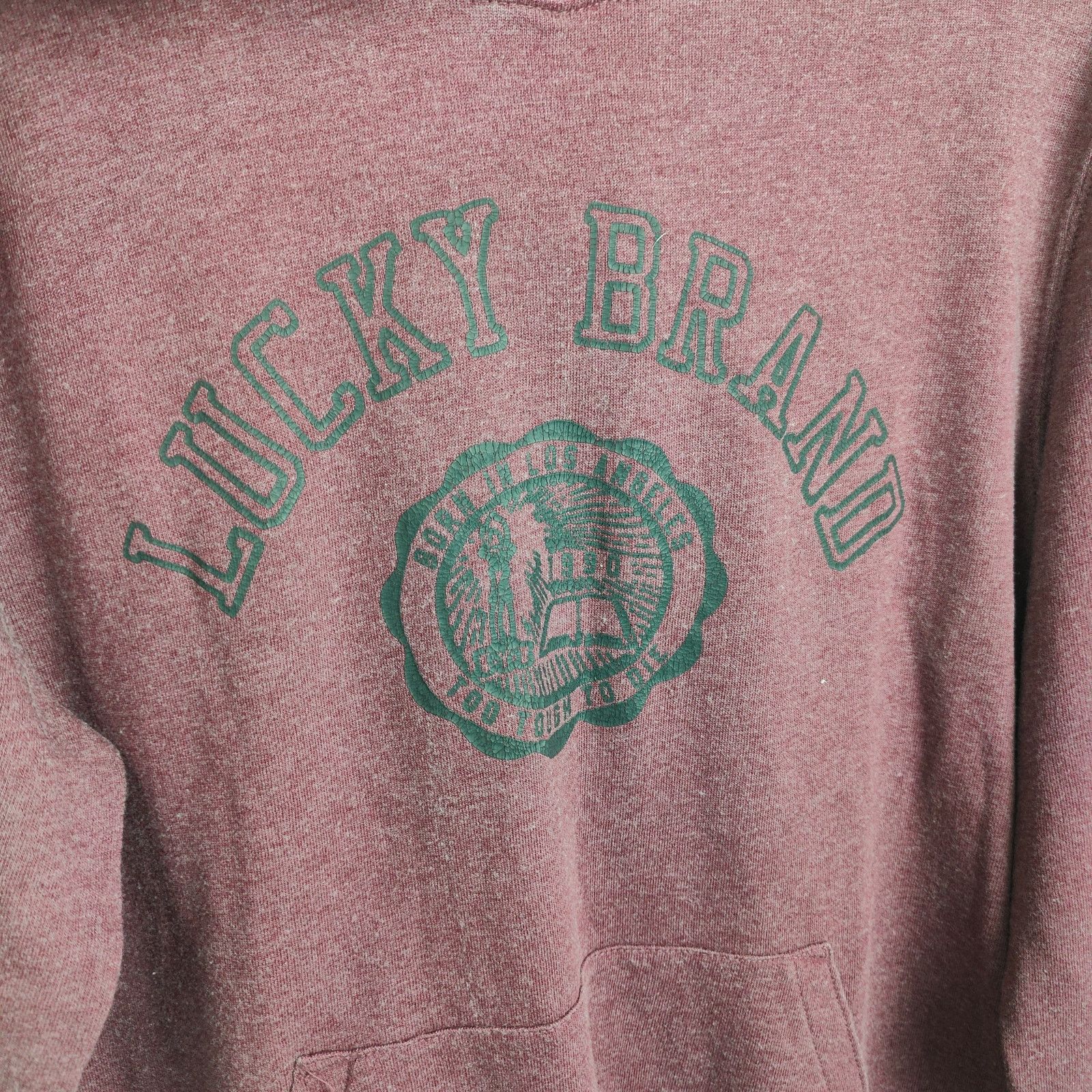 Lucky Brand Lucky Brand Venice Burnout Hoodie Mens Medium Burgundy Size US M / EU 48-50 / 2 - 2 Thumbnail