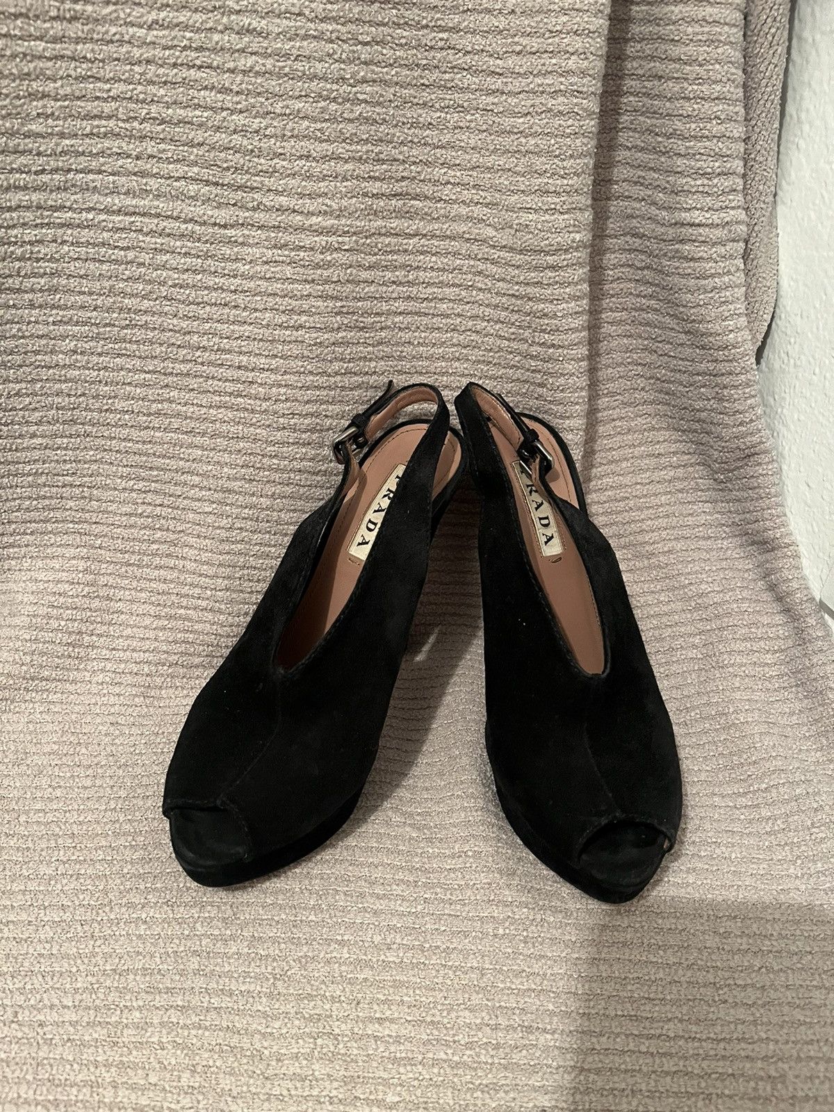 Prada Prada Nero Black Suede Stilettos. Size US 6.5 / IT 36.5 - 3 Thumbnail