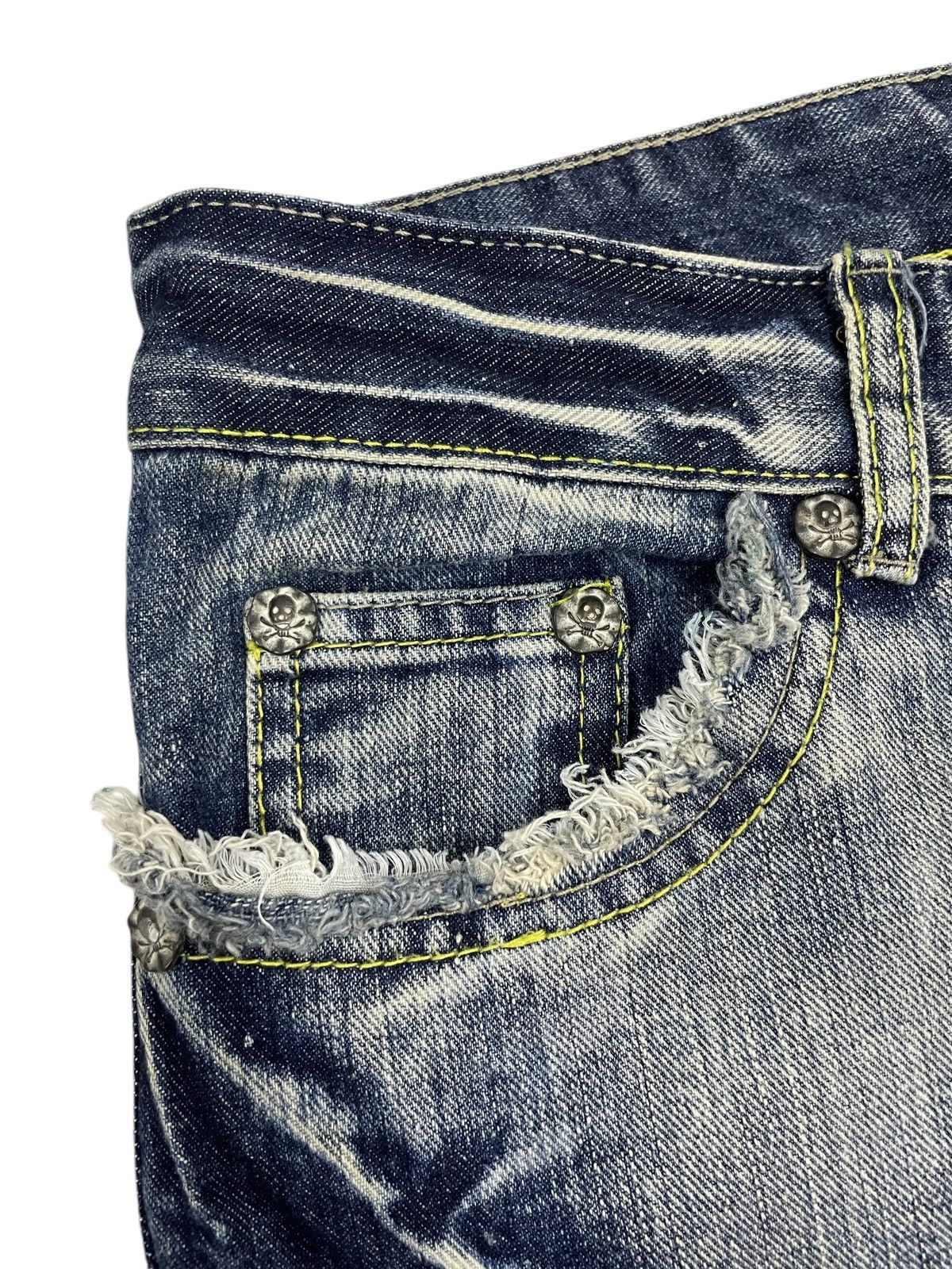 Hysteric Glamour × Japanese Brand × PPFM 25Energy Japan Skull Distressed Jeans Size US 29 - 9 Thumbnail