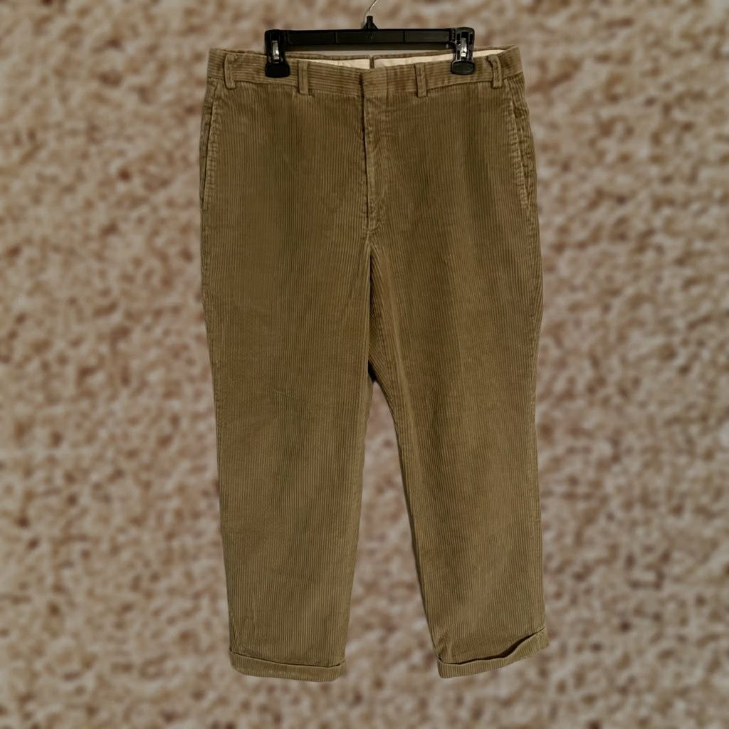 Brooks Brothers VINTAGE Brooks Brothers Made in USA Khaki Corduroy Chino Pants - Men's 34x30, Beige, Cotton, Flat Front, Straight Leg, Inseam 30, 34x30, Regular Mens Size US 34 / EU 50 - 1 Thumbnail