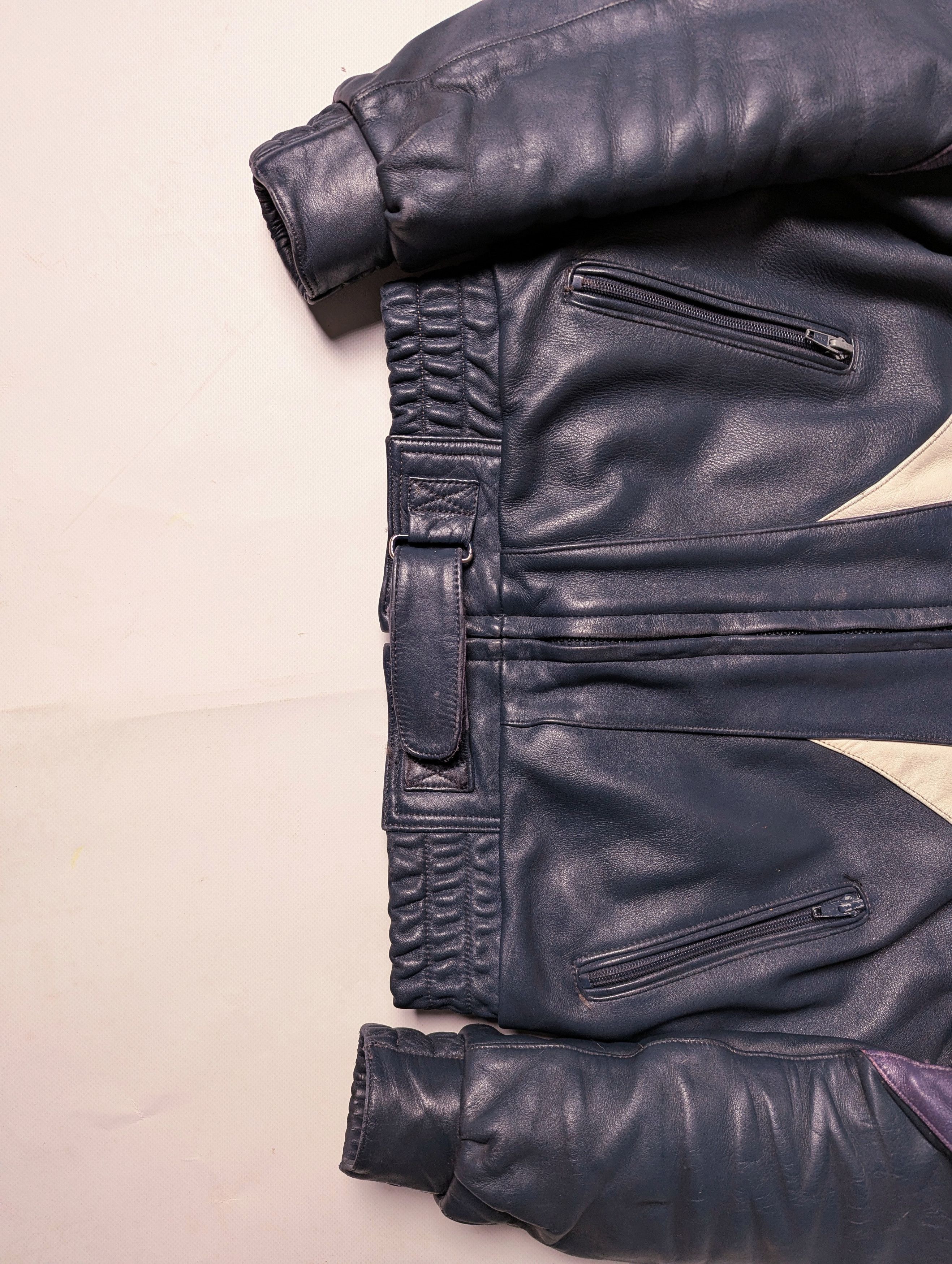 Leather 90s IXS Flame Details Handprinted Leather Bomber Jacket Size US M / EU 48-50 / 2 - 8 Thumbnail