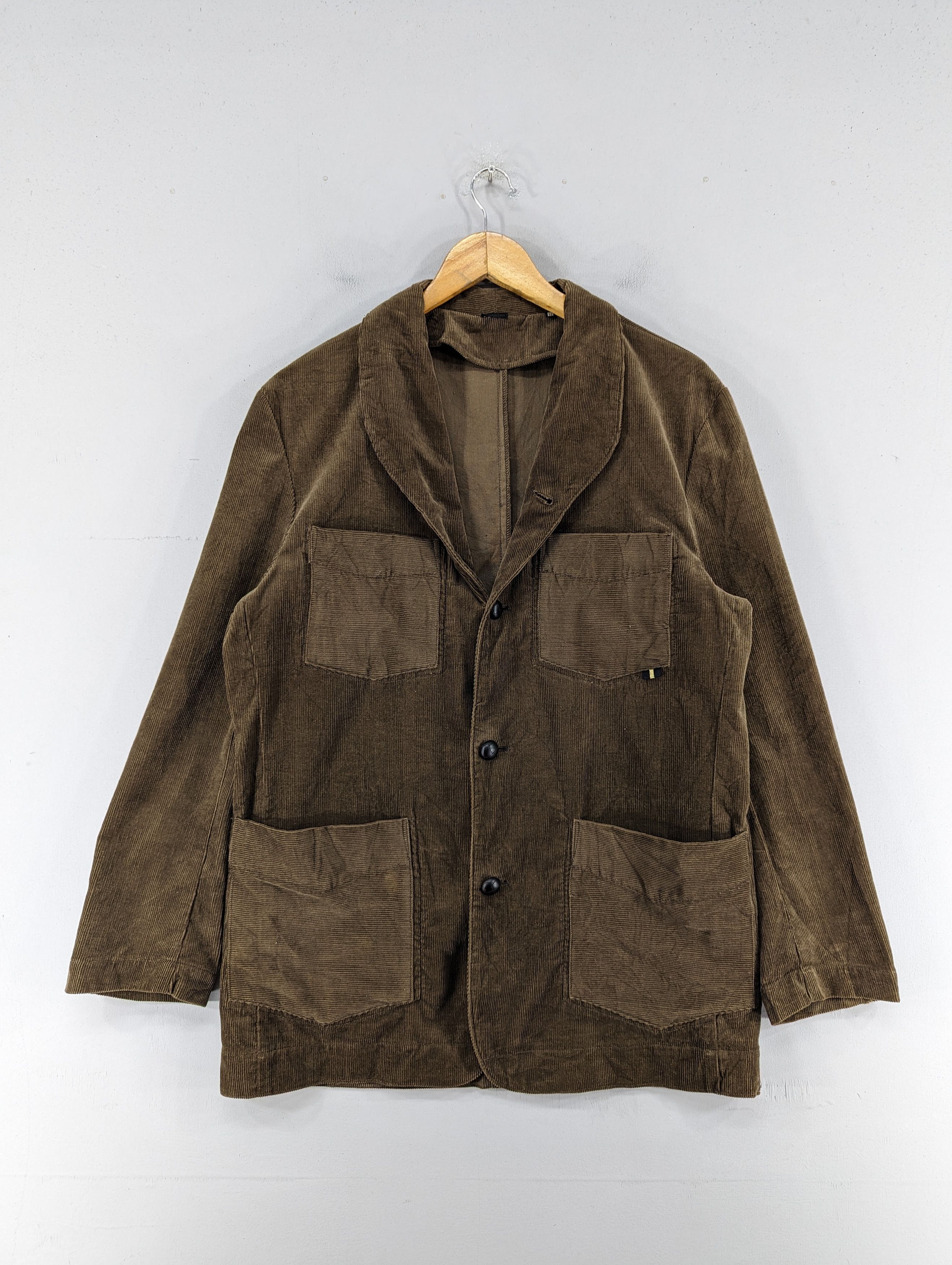 image of Avant Garde x Vintage 4 Rockers Dept Brown Corduroy Workwear Coat Jacket, Men's (Size Medium)