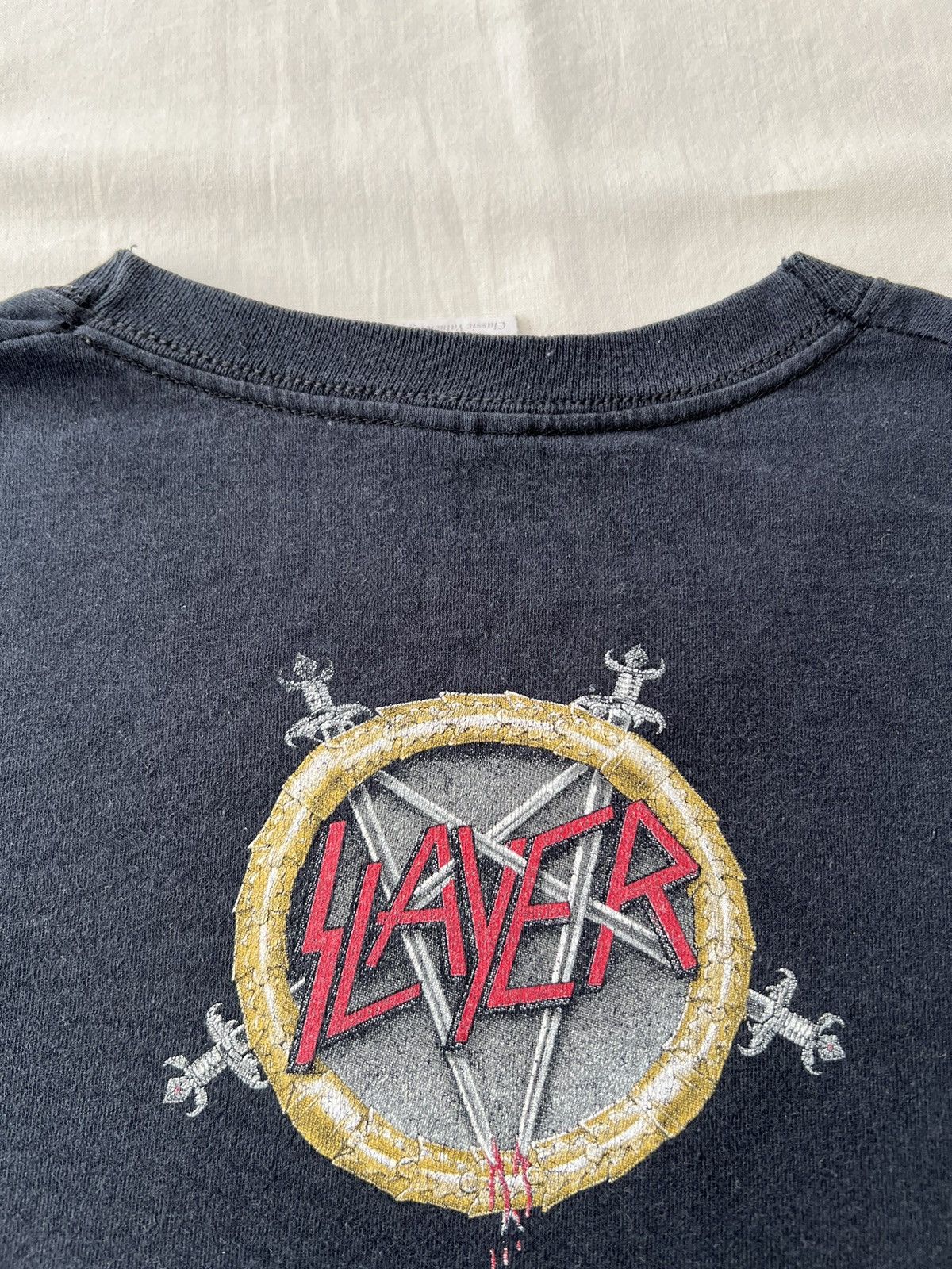 Band Tees Vintage 2003 Slayer Eagle Metal Band Black T-shirt Size US L / EU 52-54 / 3 - 15 Thumbnail