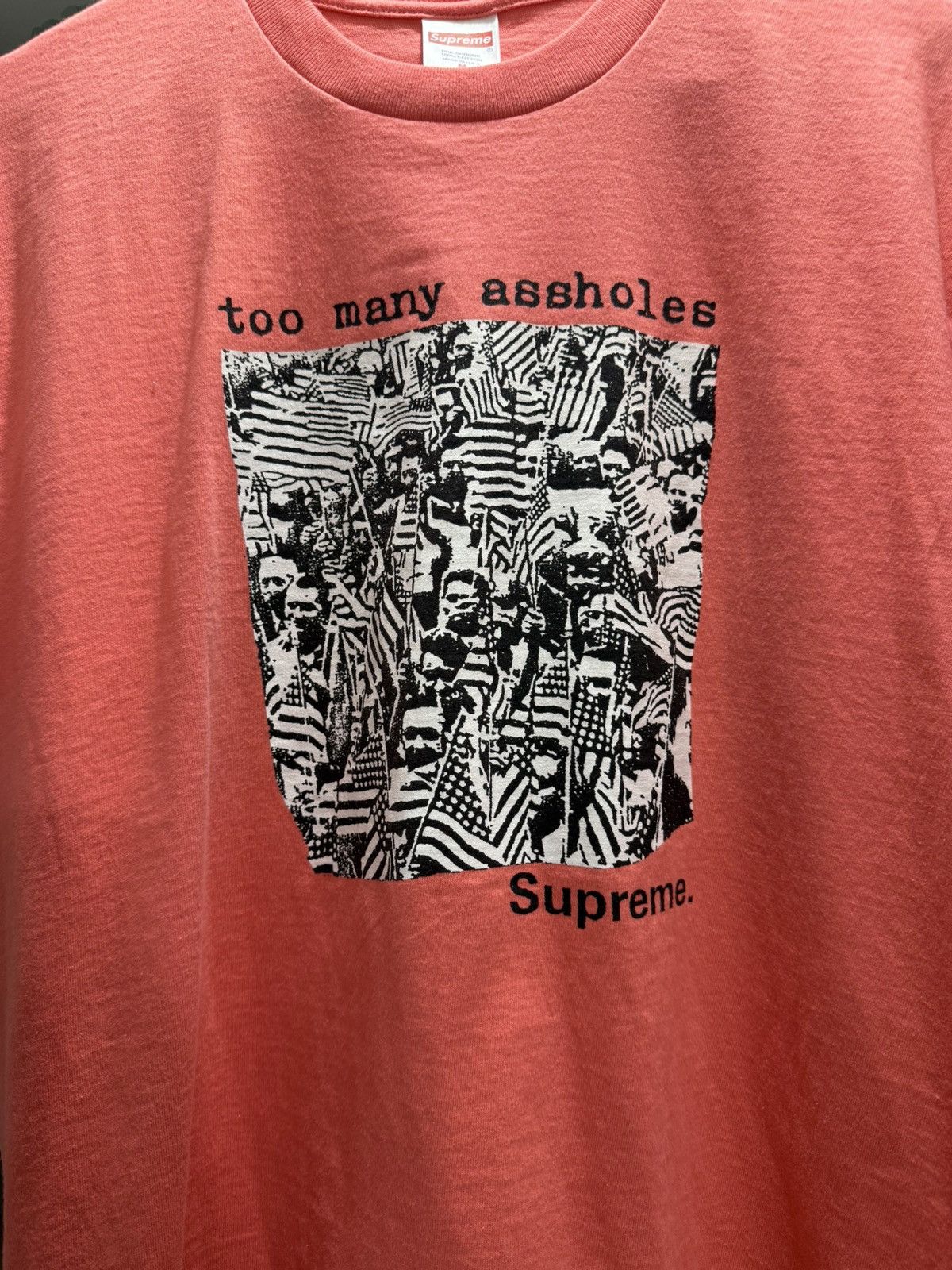 Supreme Supreme Too Many Assholes Tee Bright Coral Size US M / EU 48-50 / 2 - 5 Thumbnail