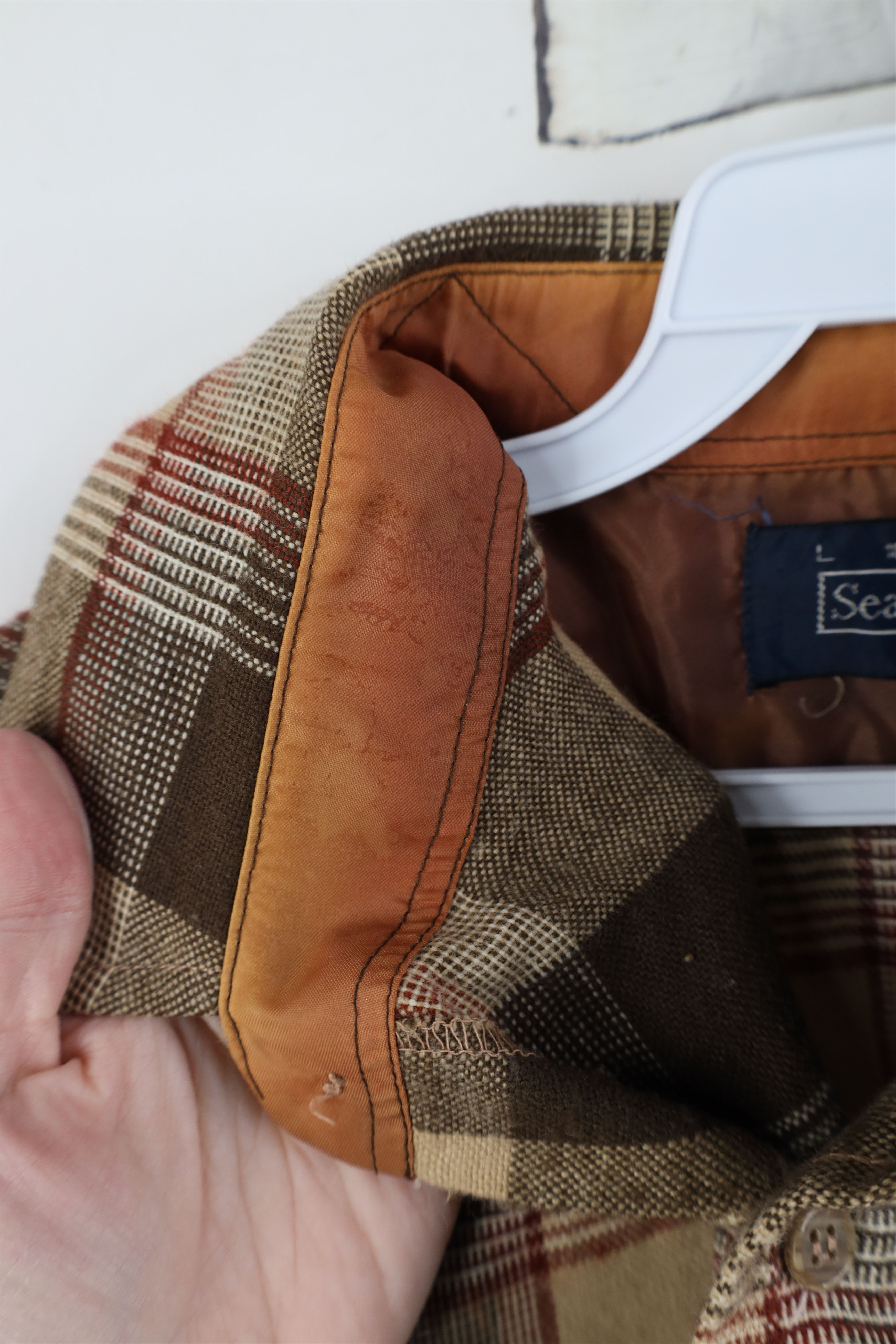 Vintage Vintage 70s Streetwear Button Shirt Plaid Earth Tone Size US L / EU 52-54 / 3 - 8 Thumbnail