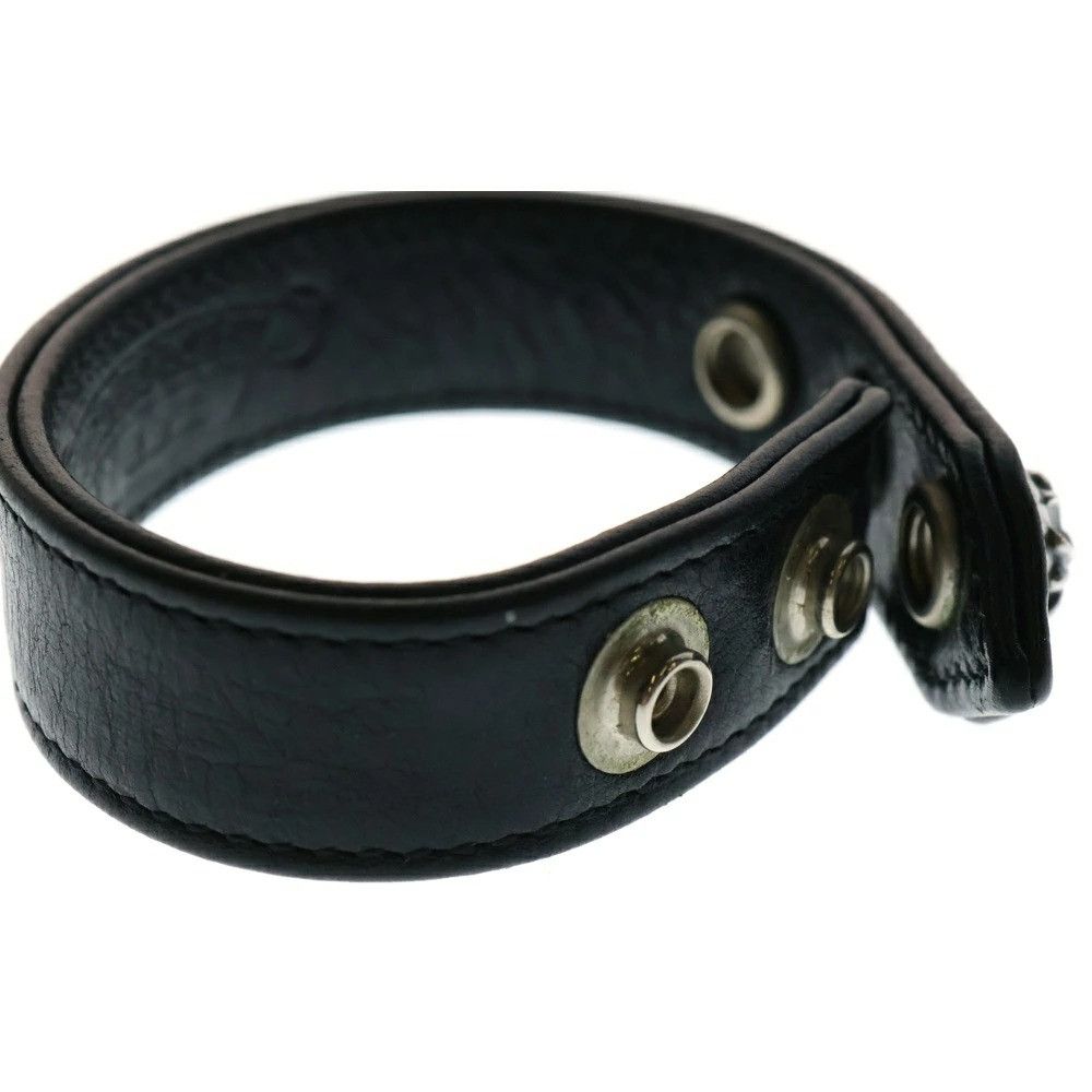 CHROME HEARTS 3 BUTTON 2 SNAP LEATHER BRACELET bangle