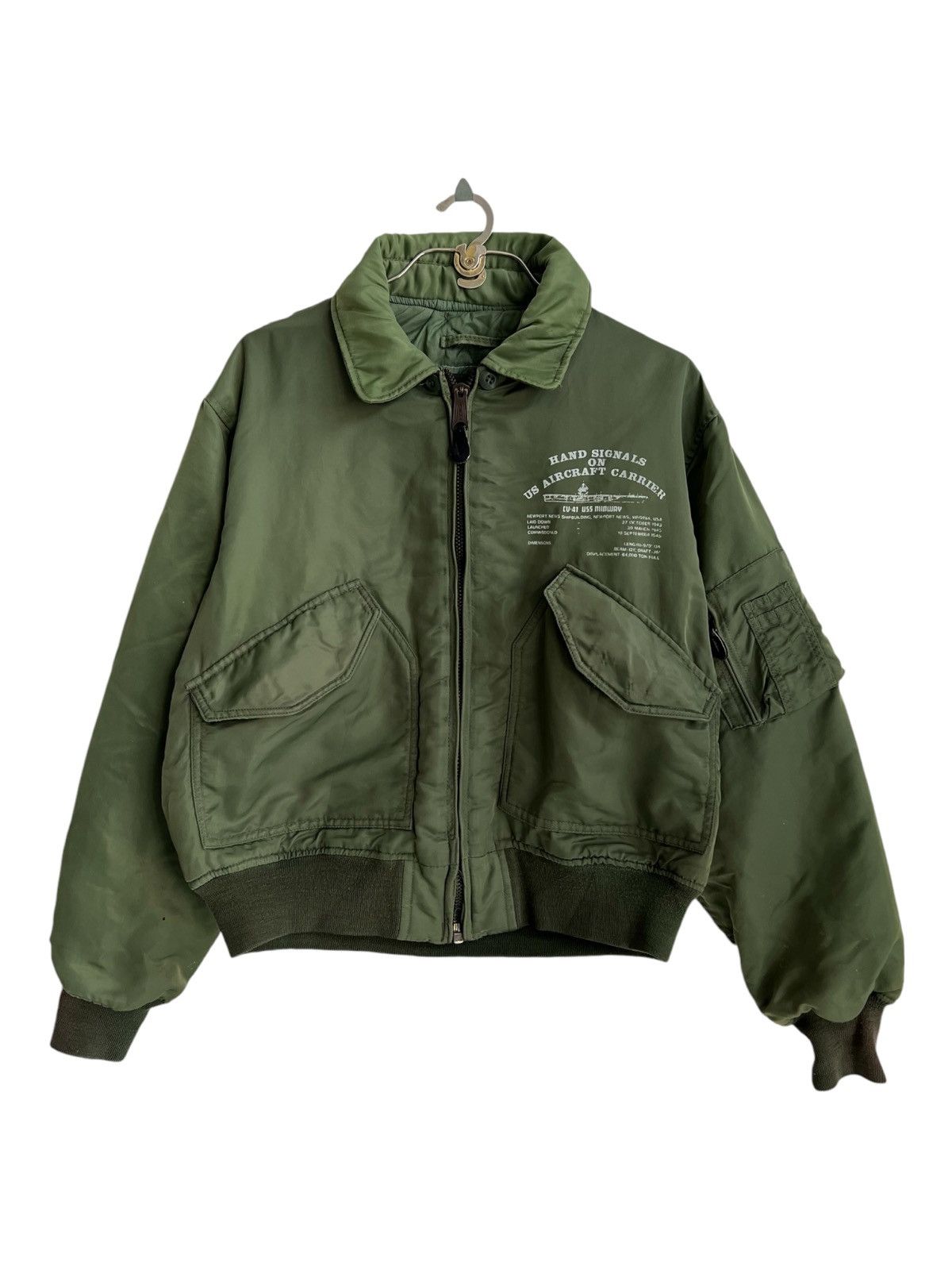 Alpha Industries × Vintage Vintage Alpha Hand Signal US Aircraft Carrier CWU 45 Bomber Size US M / EU 48-50 / 2 - 3 Thumbnail