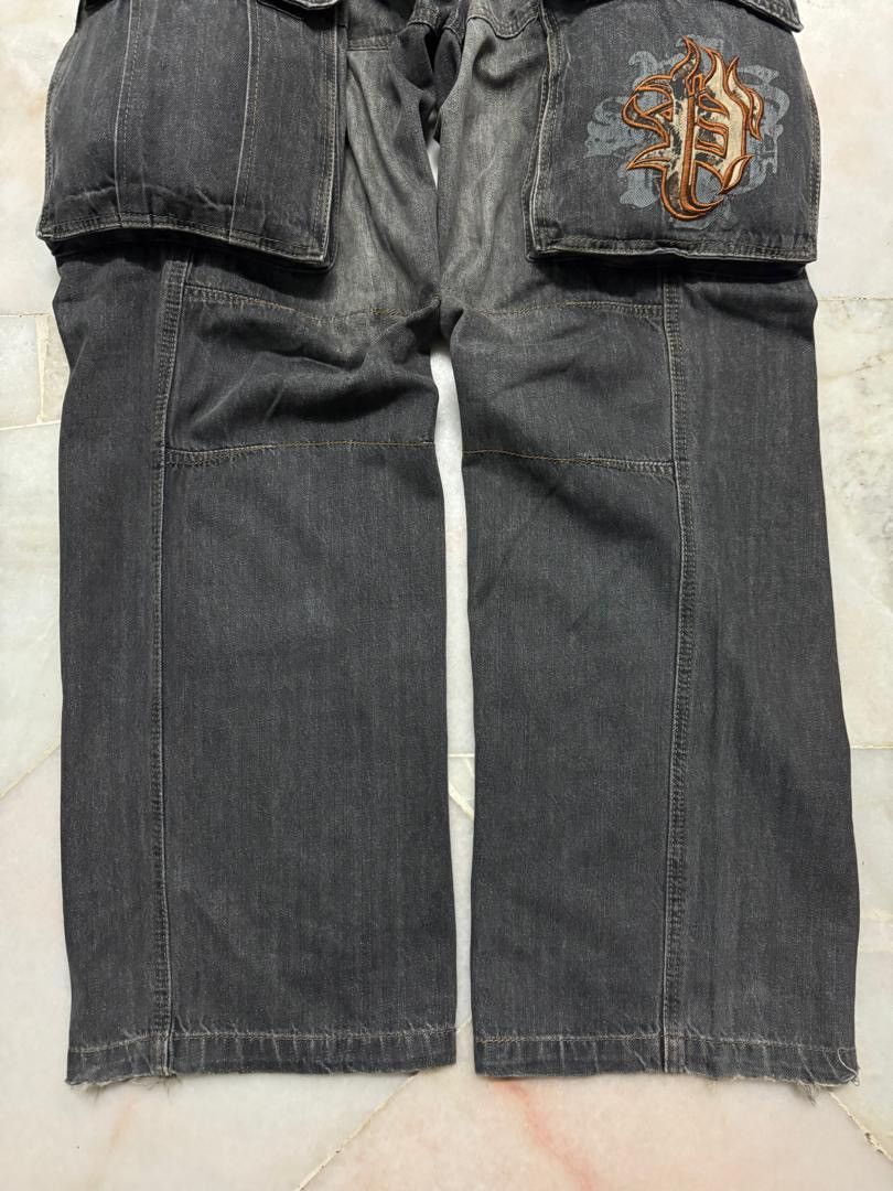 20471120 💥BAGGY💥VINTAGE 90s PIKO INSANE BIG POCKET DISTRESSED DENIM Size US 36 / EU 52 - 9 Thumbnail