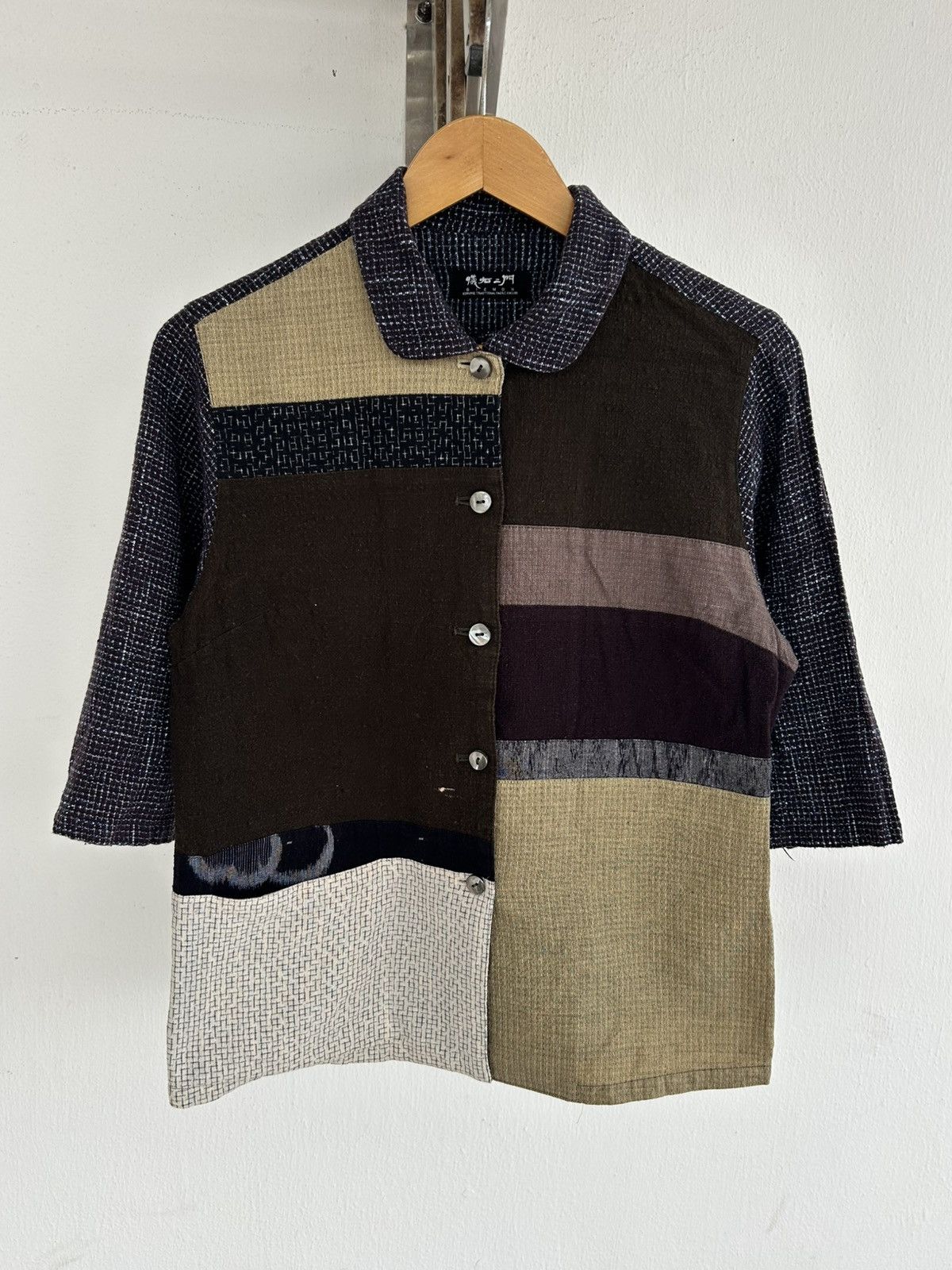 Japanese Brand Kurume Patchwork Button Up Shirt Size US M / EU 48-50 / 2 - 1 Thumbnail