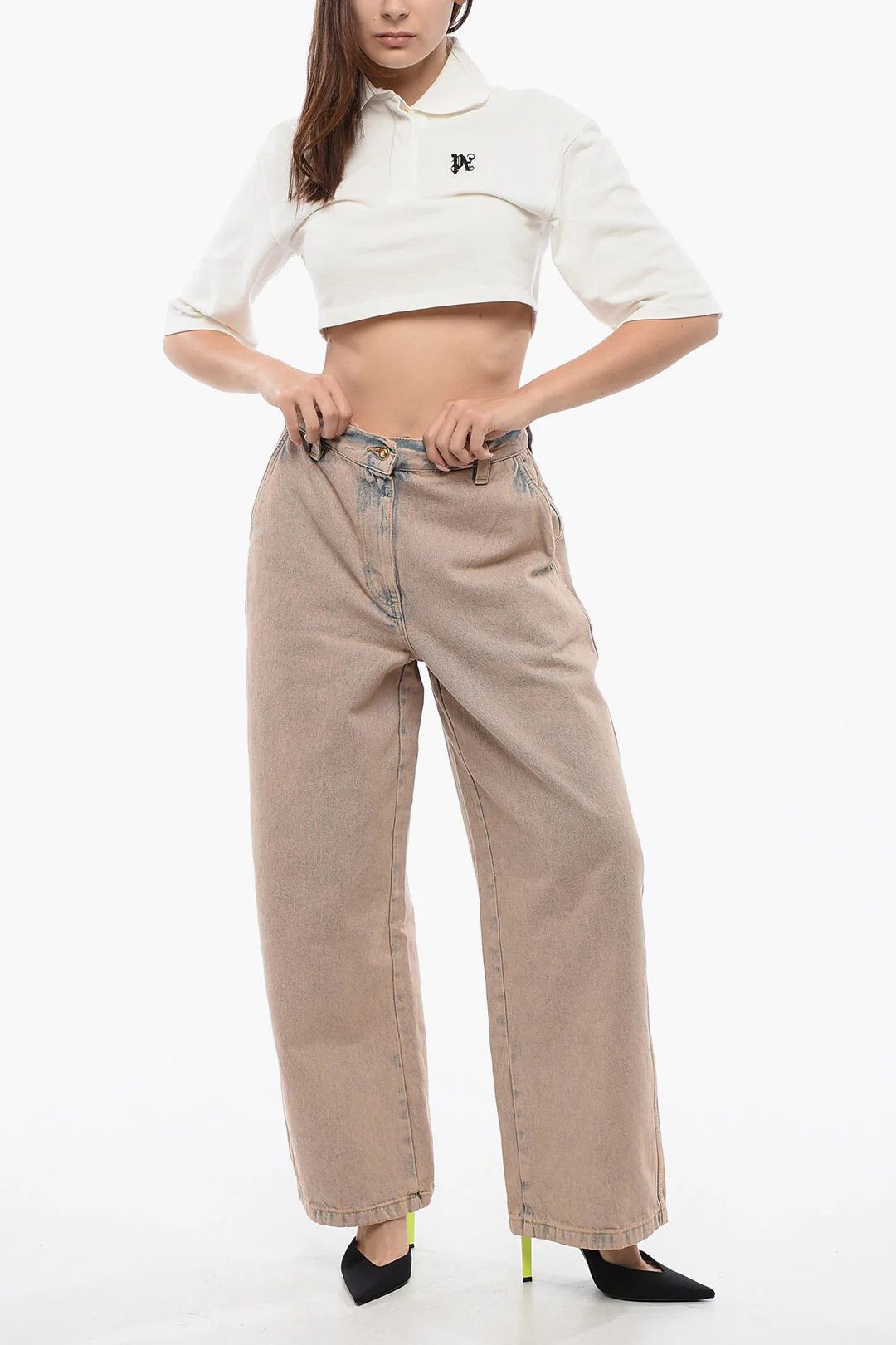 Palm Angels og1mm0326 Wide Fit Jeans in Orange Size 25" / US 0 / IT 36 - 4 Thumbnail
